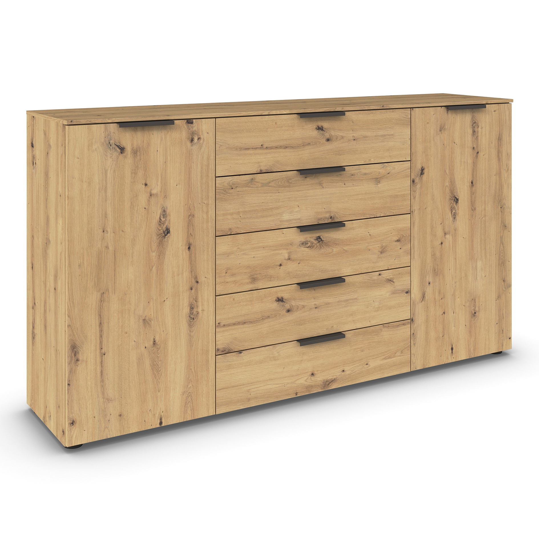 Kommode - Artisan Eiche - Graphitgriffe - 180 cm