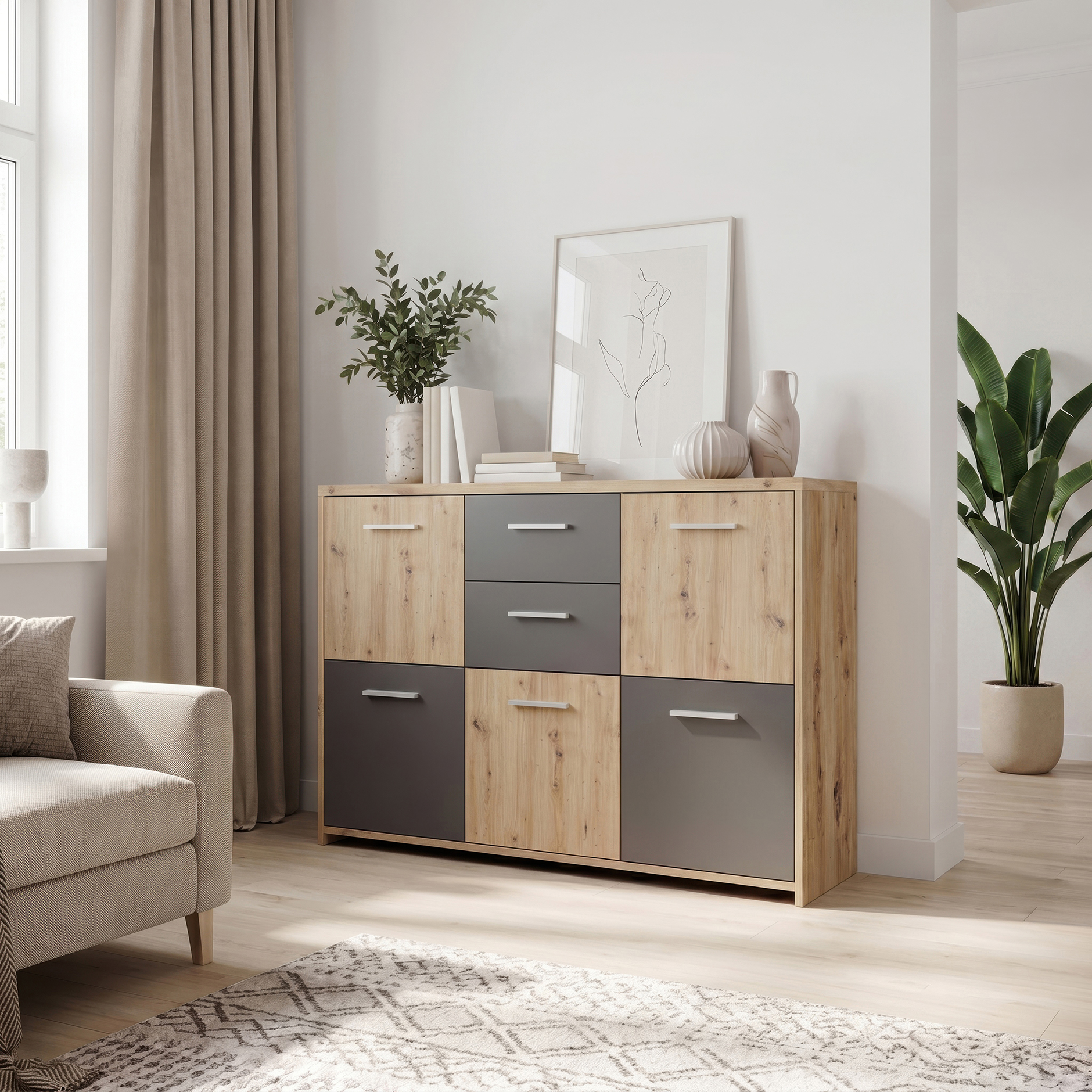 schwebetürenschrank schwarz matt Kleiderschrank AR-06 ARTI Garderobenschrank mit Spiegel Schiebetürenschrank (Schwarz Matt) Küche, Haushalt & Wohnen White Fluted