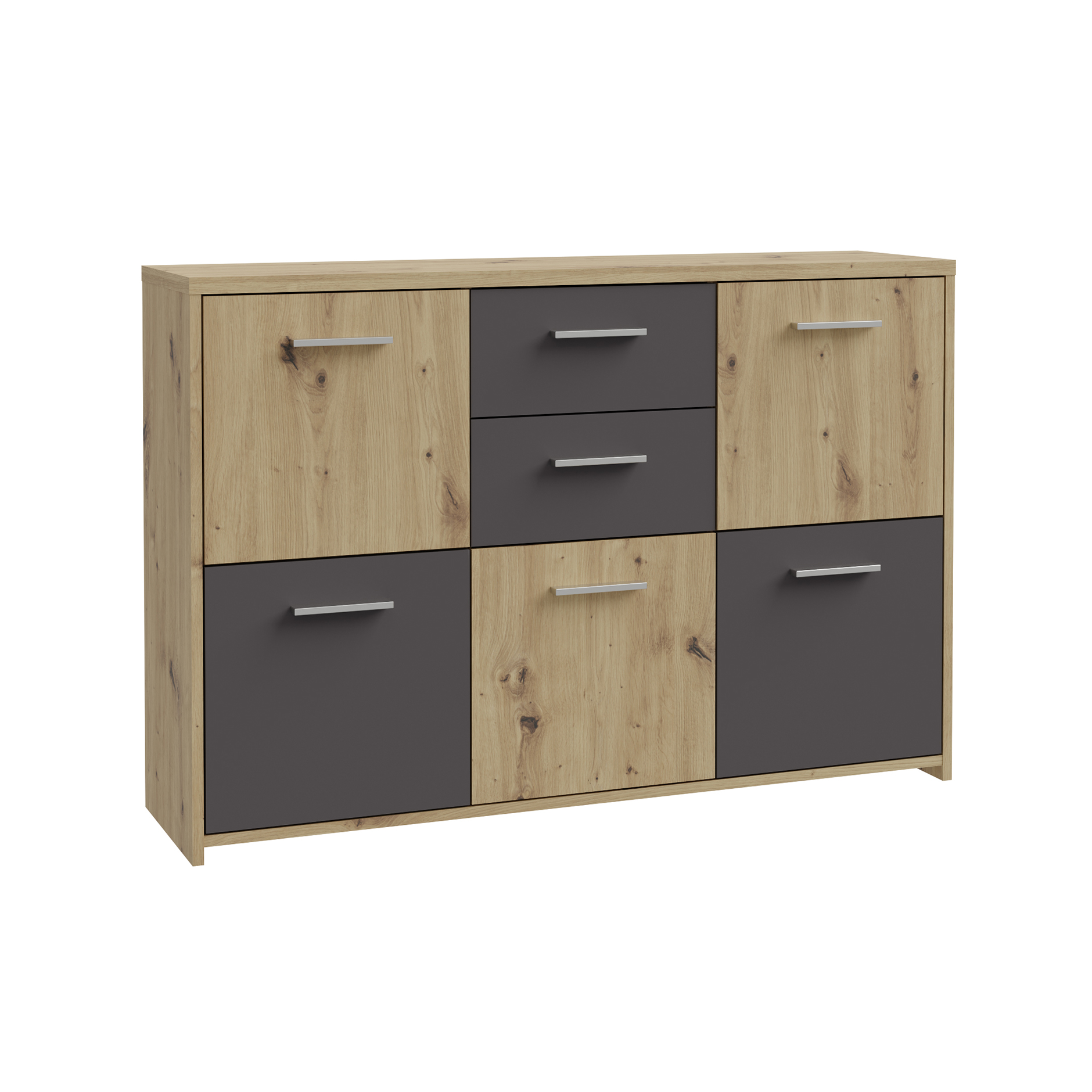 Kommode - Artisan Eiche - grau - 114 cm
