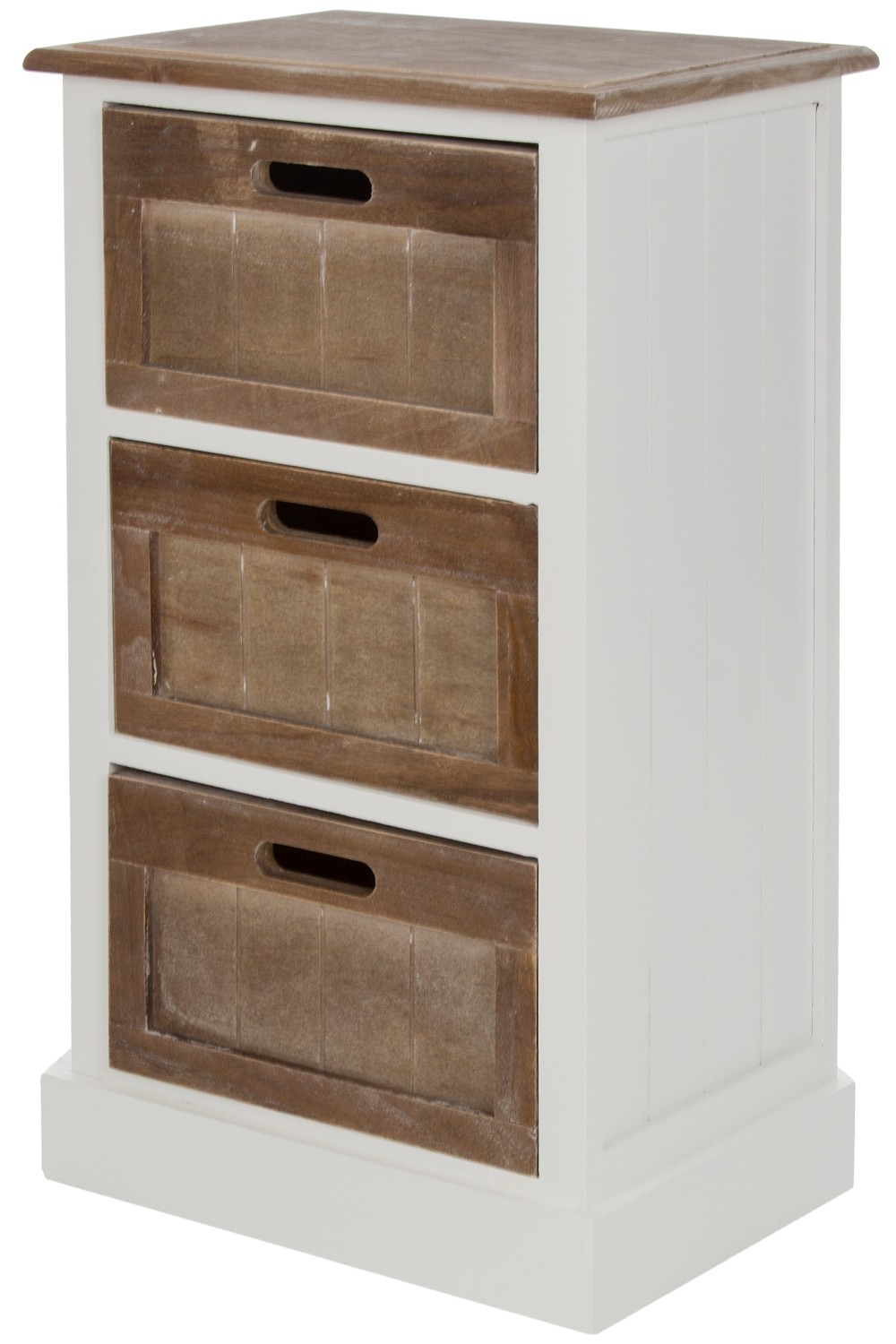 Kommode BEATRICE - weiß-braun - 3 Schubladen