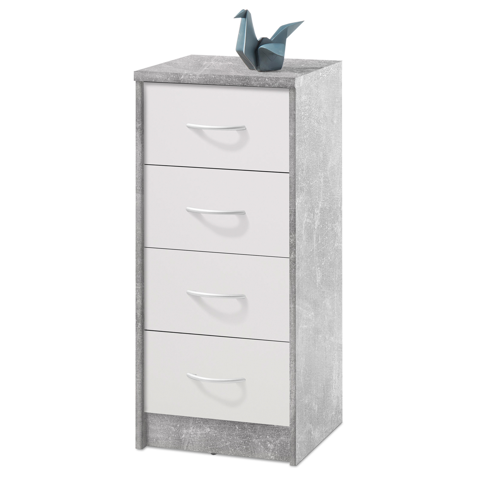 Kommode - Beton-weiß - 38 cm breit