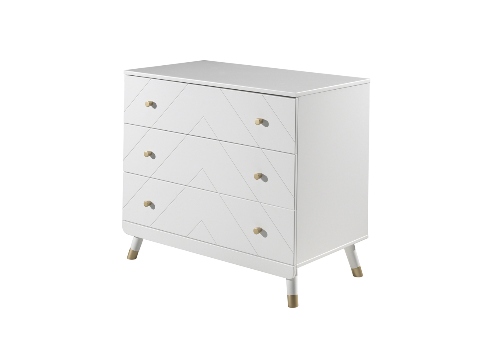Kommode BILLY - weiß satin - 100 cm breit
