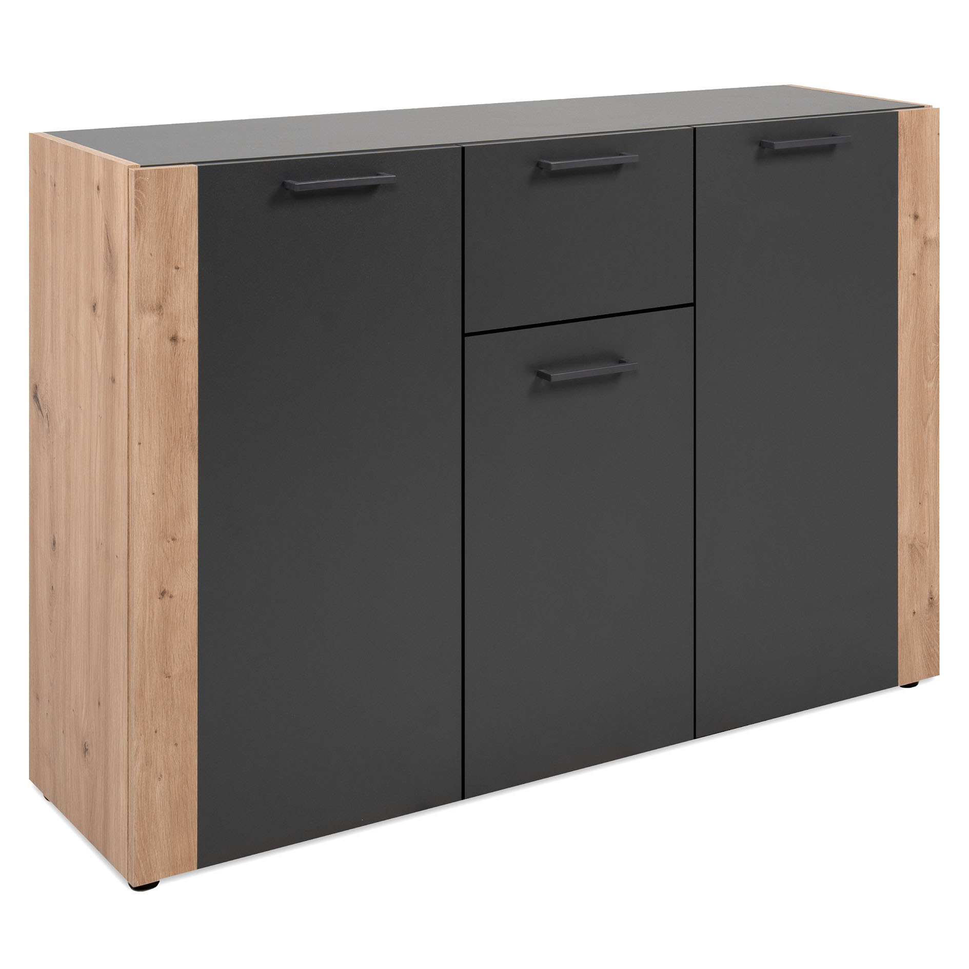 Kommode CENTO - anthrazit - Artisan Eiche - 126 cm breit
