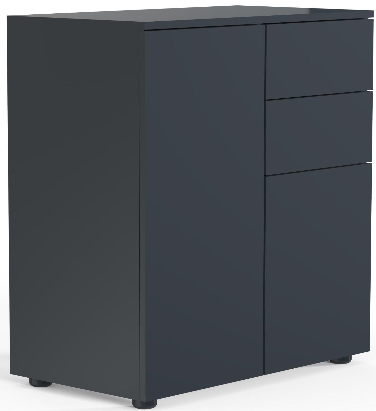 Kommode DALOSA - anthrazit - 2 Schubladen und 4 Fächer - 70 cm