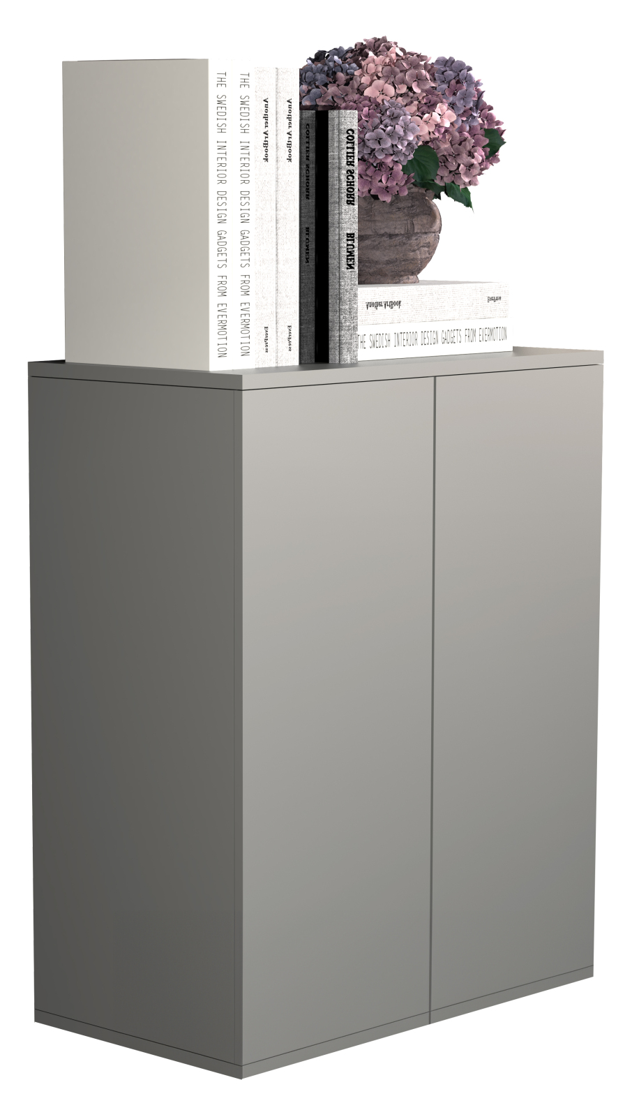 Kommode DALOSA - grau - 2 Fächer - 60 cm