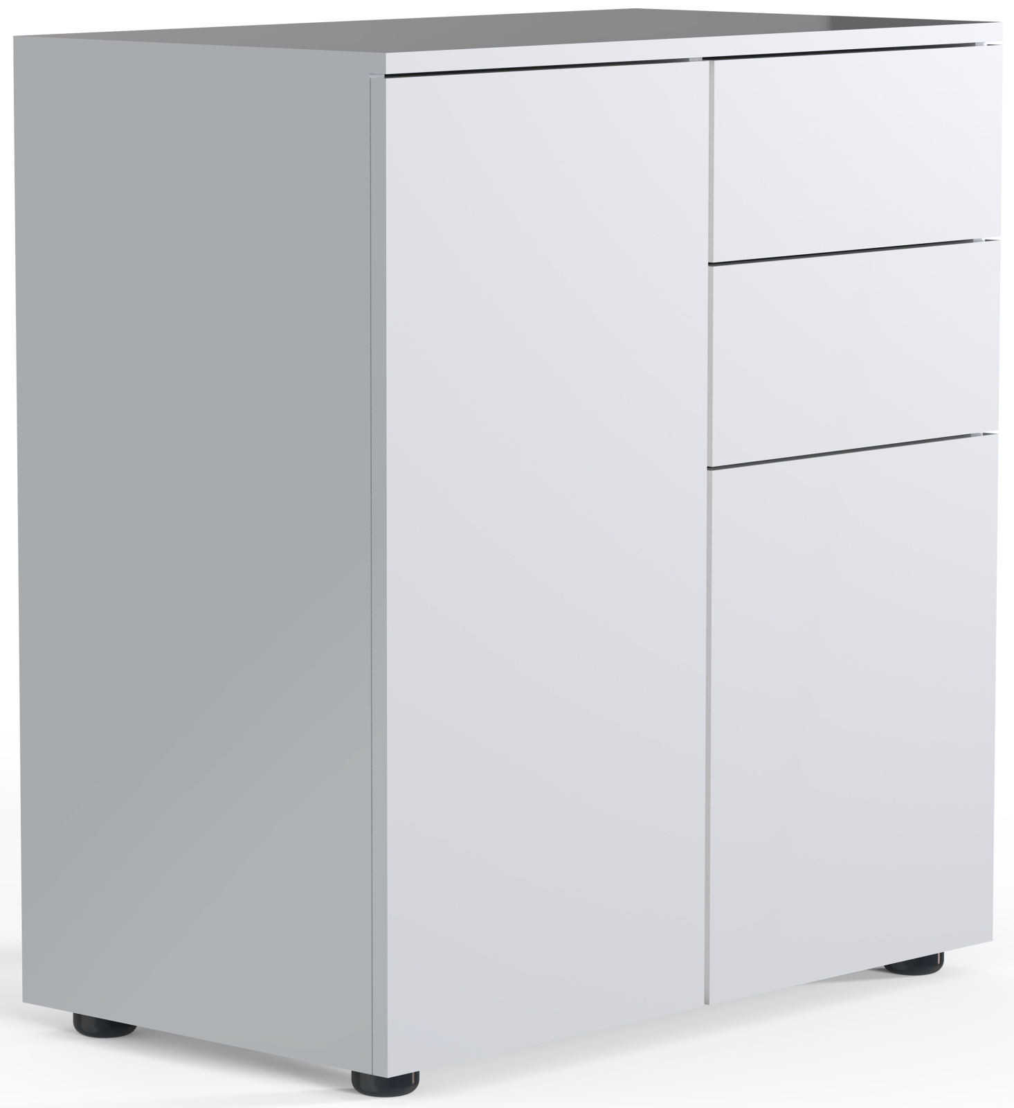 Kommode DALOSA - weiß - 2 Schubladen und 4 Fächer - 70 cm