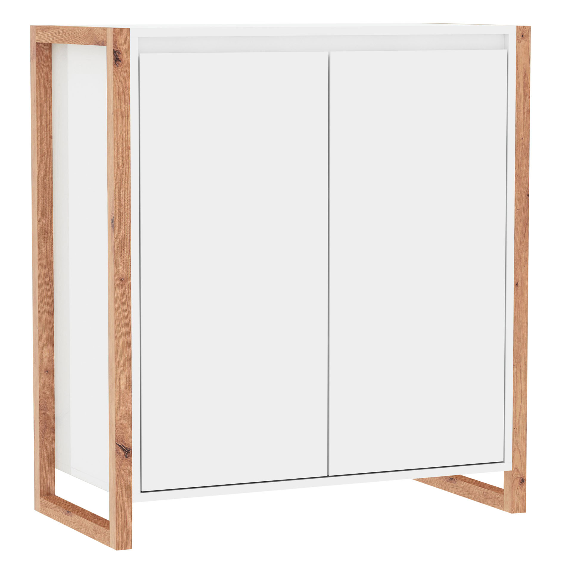 Kommode DENVER - weiß - Artisan Eiche - 80 cm breit