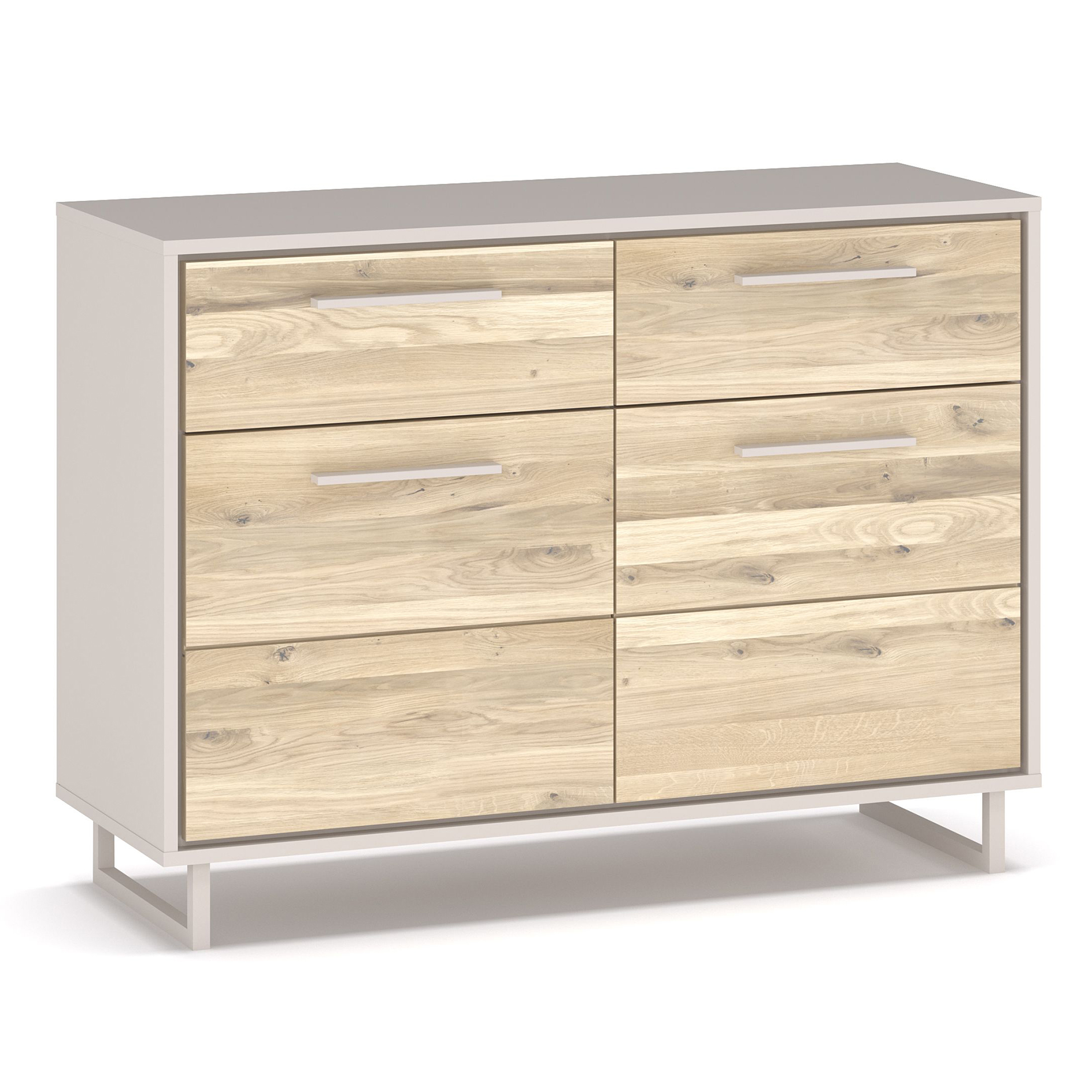 Kommode - Eiche Bianco - kreidefarben - 108 cm breit