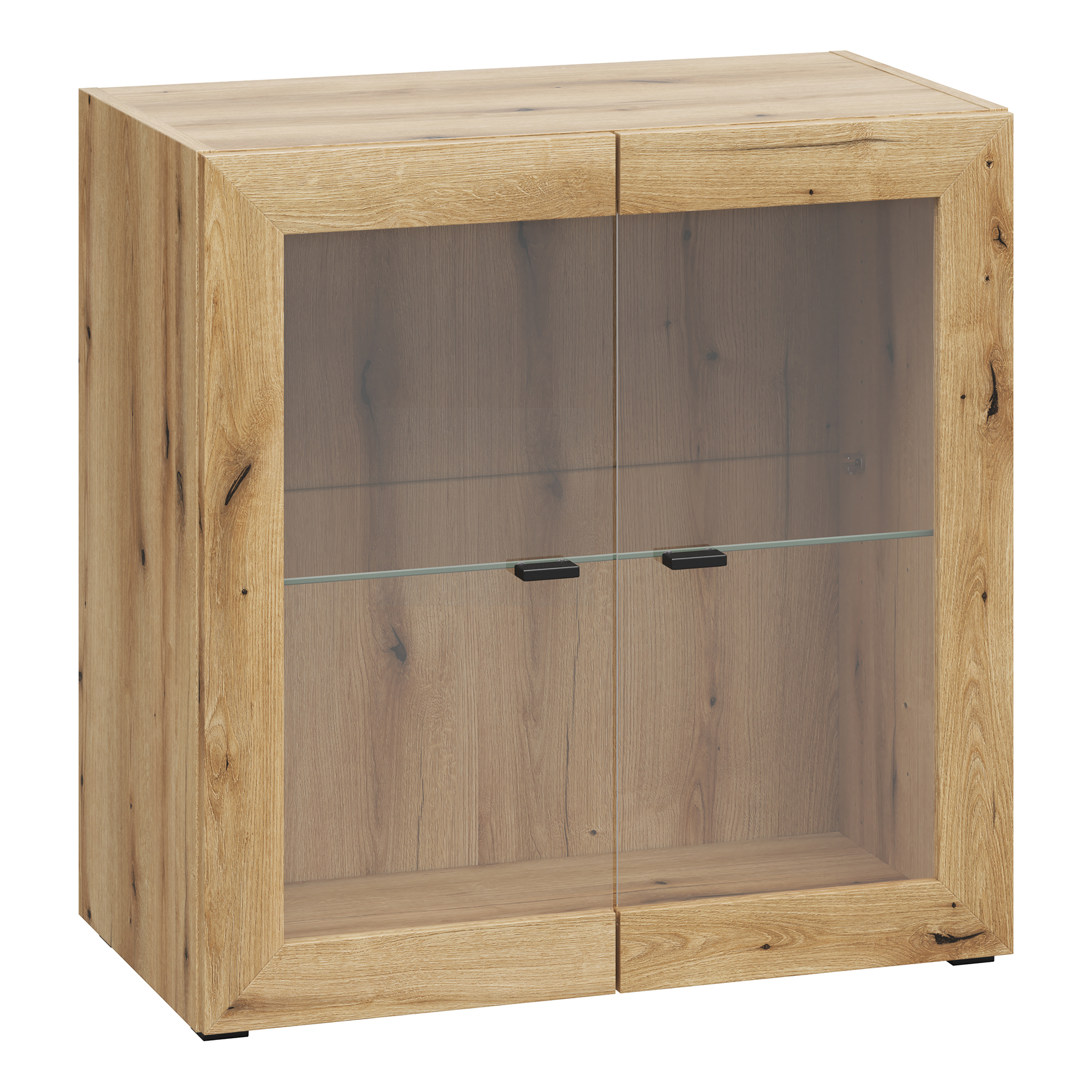 Kommode - Evoke Eiche - 2 Glastüren - 64x65 cm