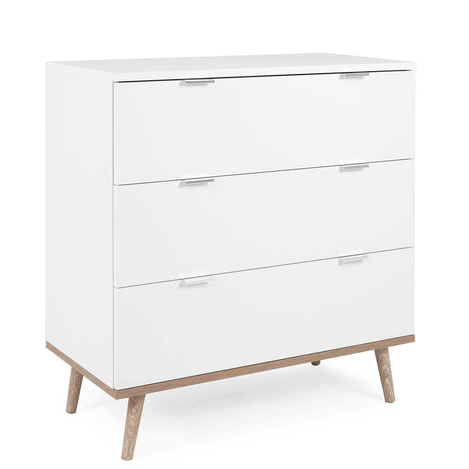 Kommode GÖTEBORG - weiß - Sonoma Eiche - 80 cm breit