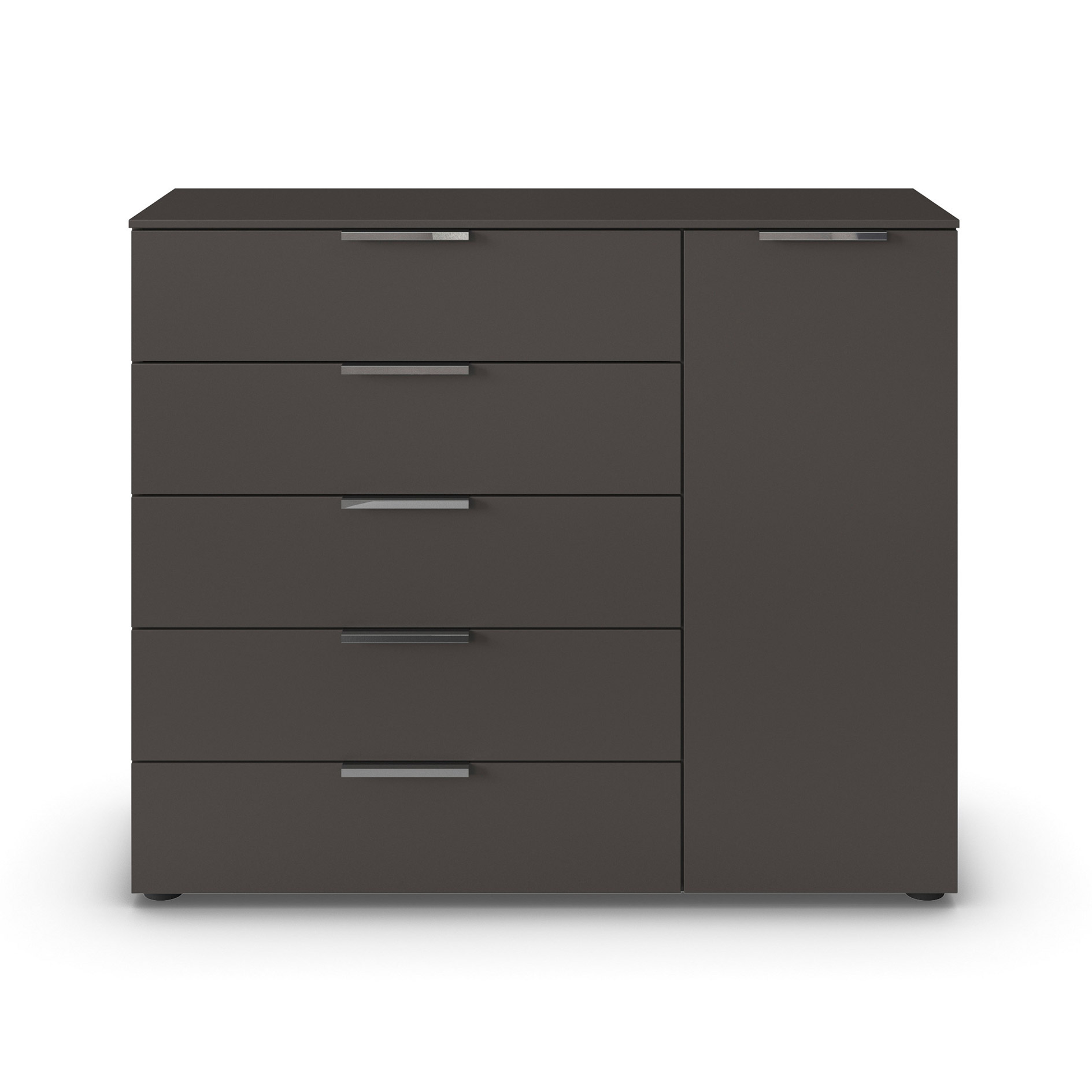 Kommode - graphit - Chromgriffe - 120 cm