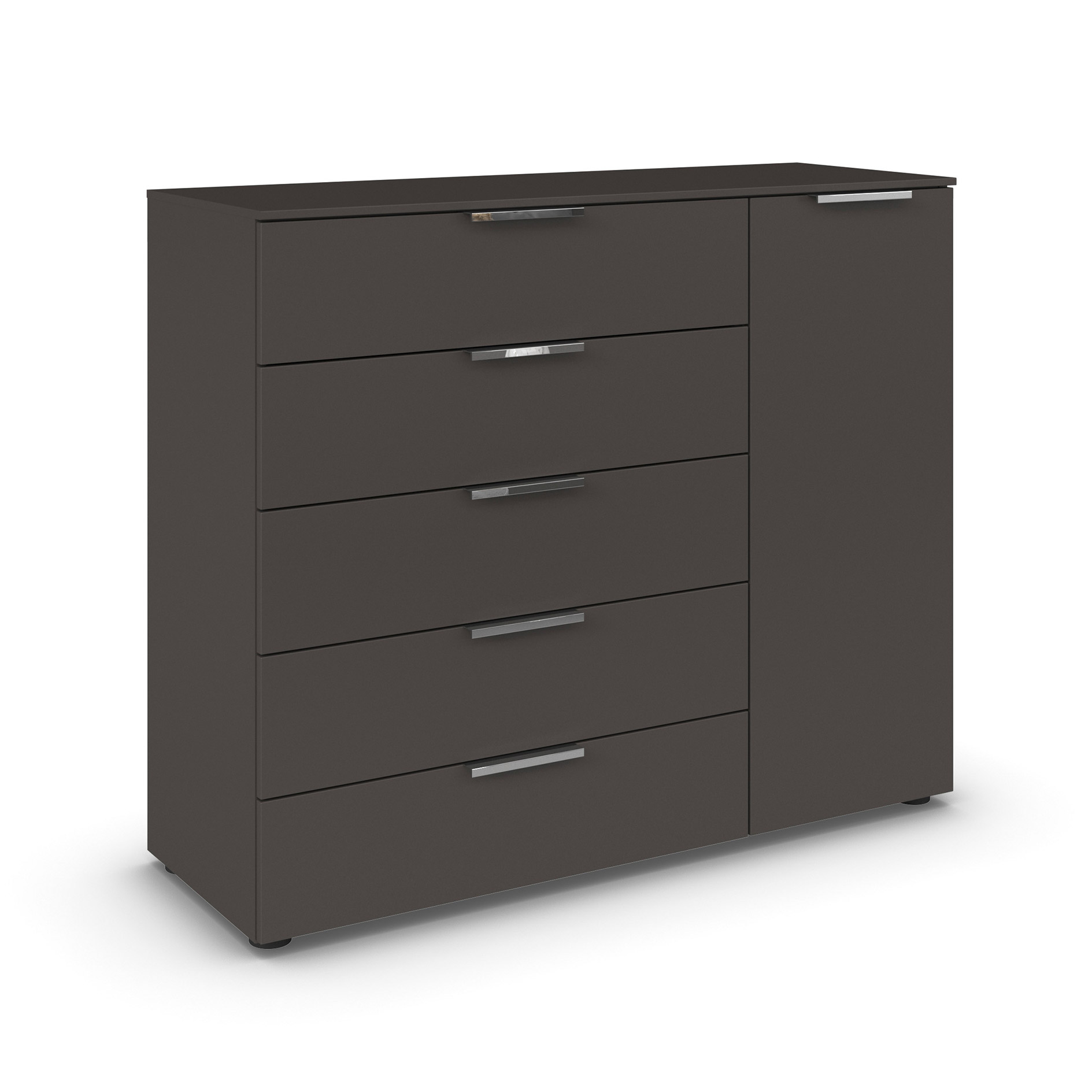 Kommode - graphit - Chromgriffe - 120 cm