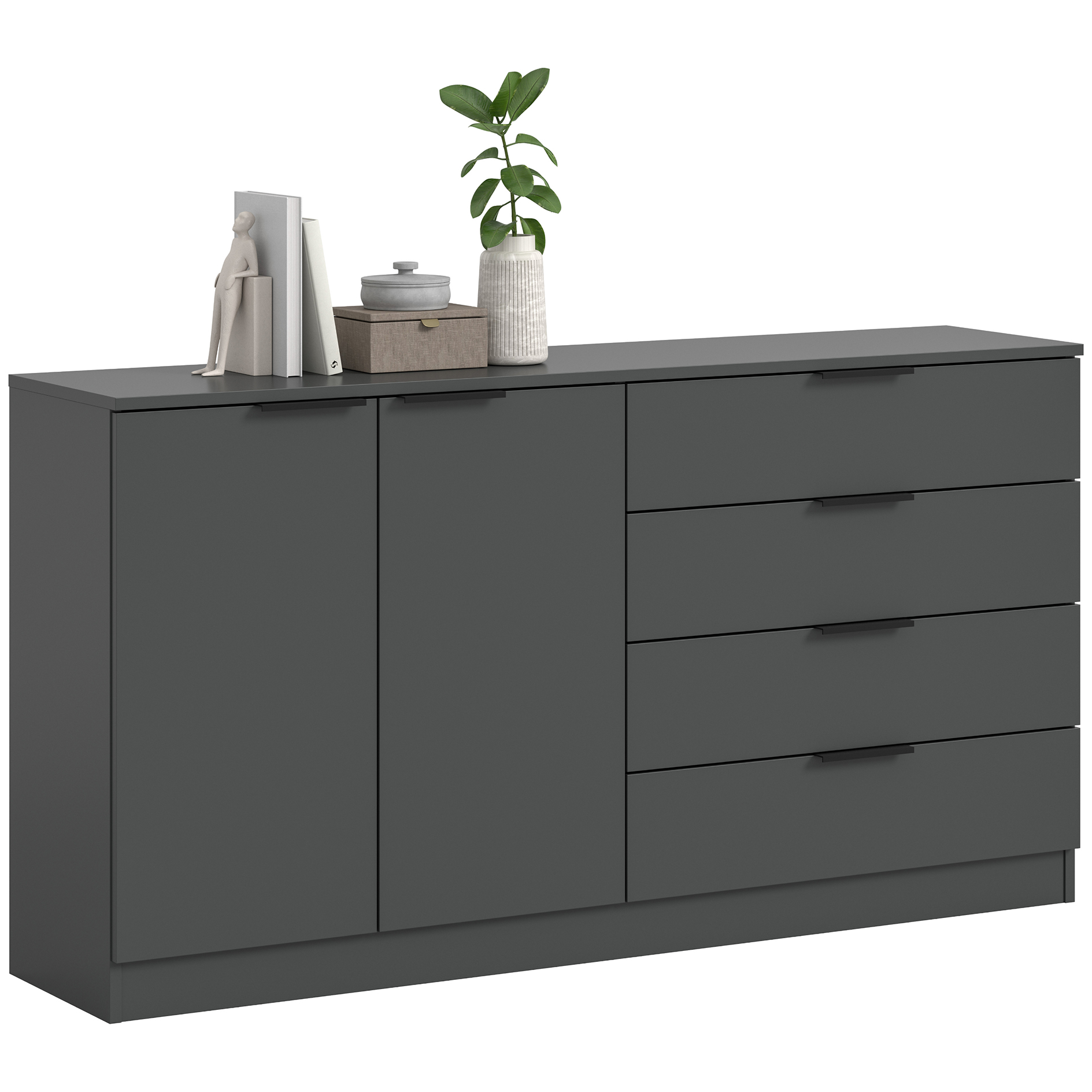 Kommode KOPENHAGEN - anthrazit - 148 cm