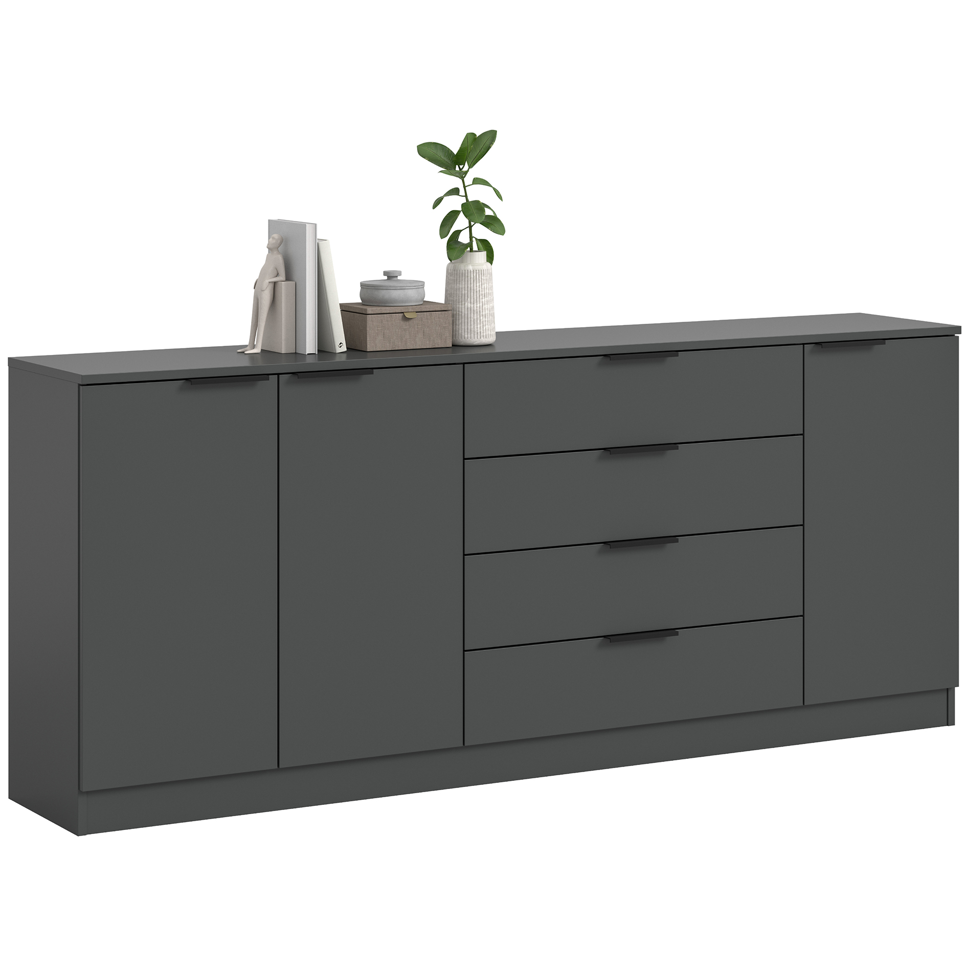 Kommode KOPENHAGEN - anthrazit - 185 cm