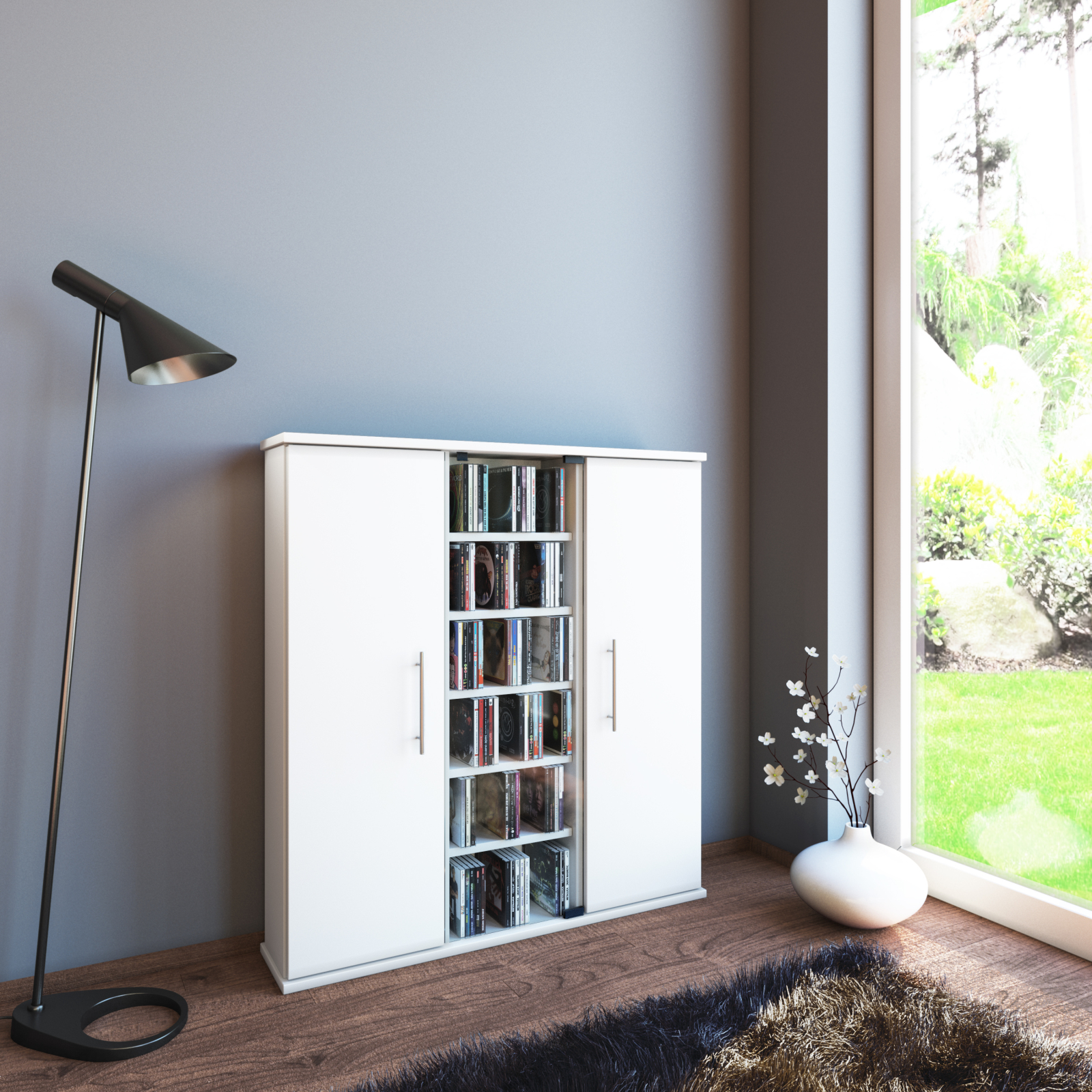 Kommode SANTO - weiß - für 450 CDs