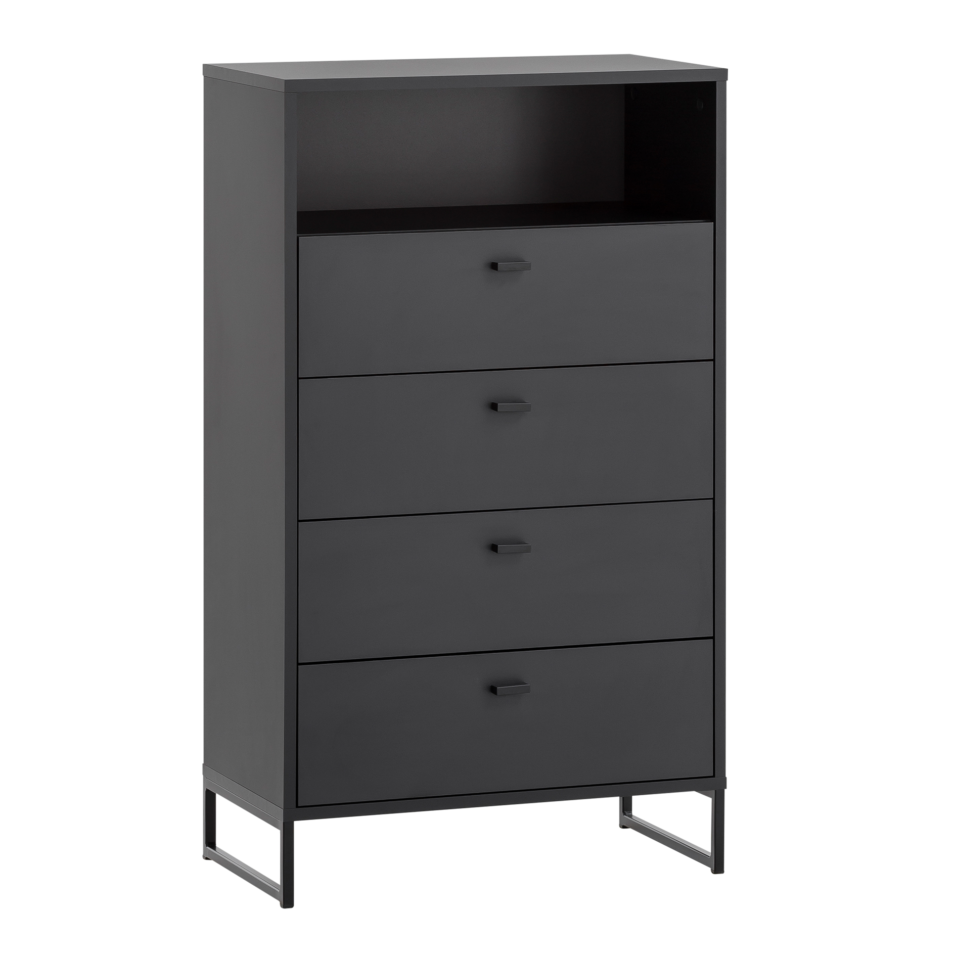 Kommode - schwarz - 4 Schubkästen