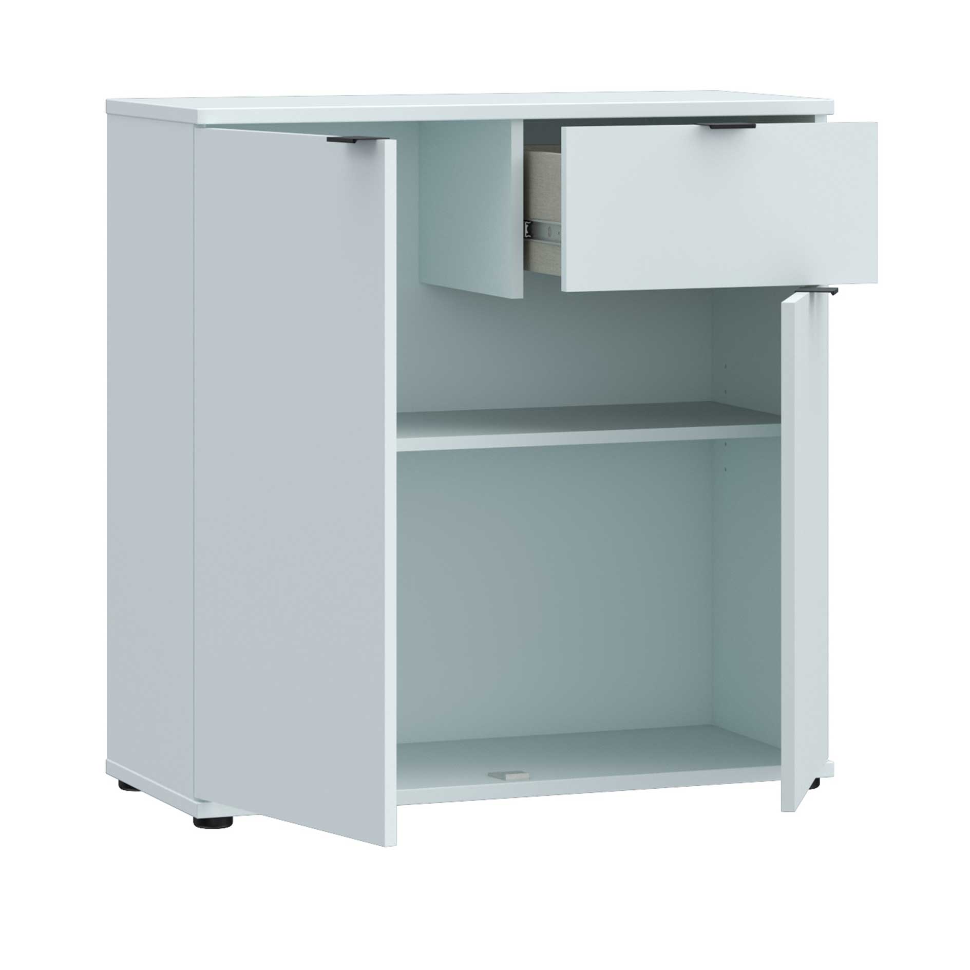 Kommode - secret grey - 2 Türen - ein Schubkasten - 80 cm