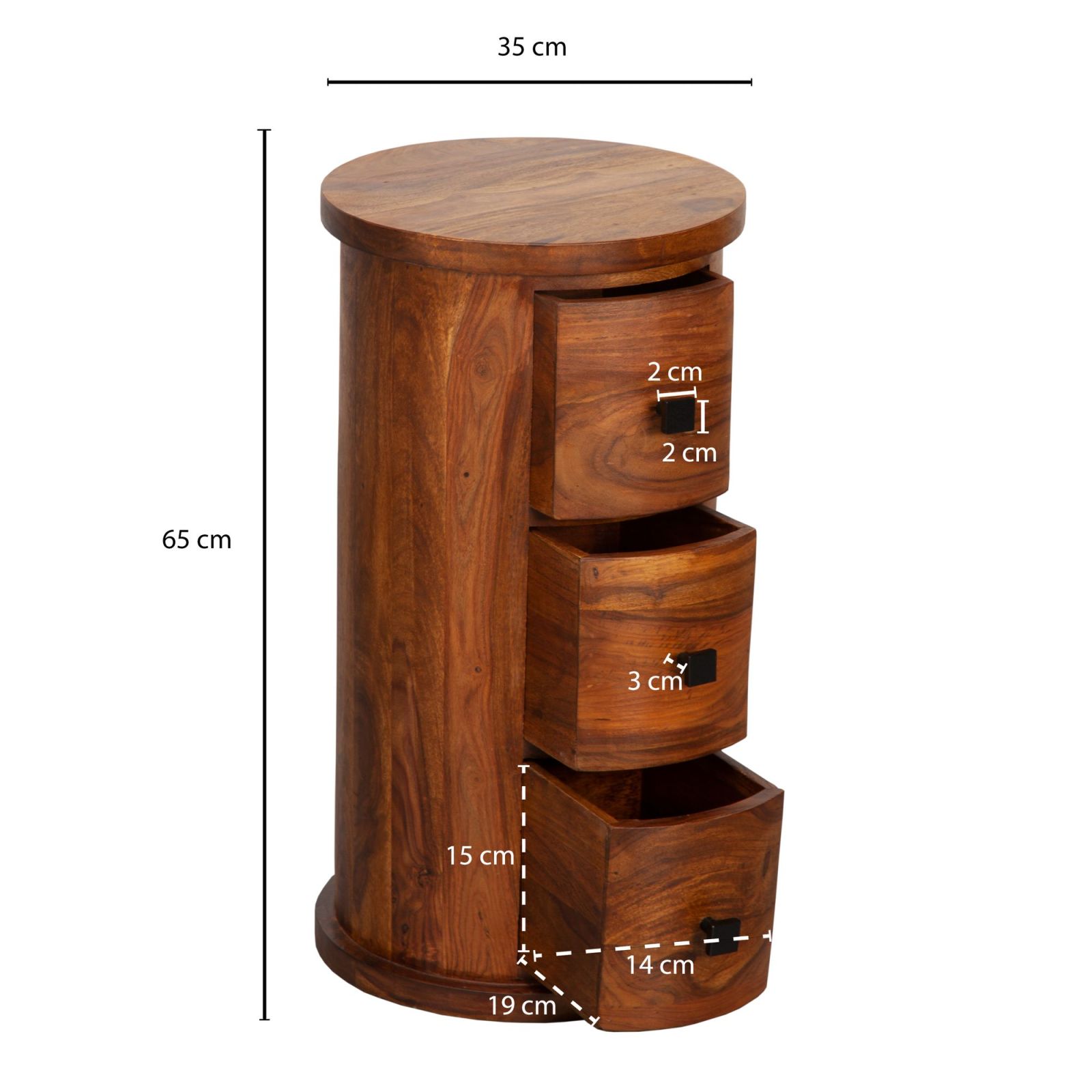 Kommode - Sheesham Massivholz - 65 cm hoch