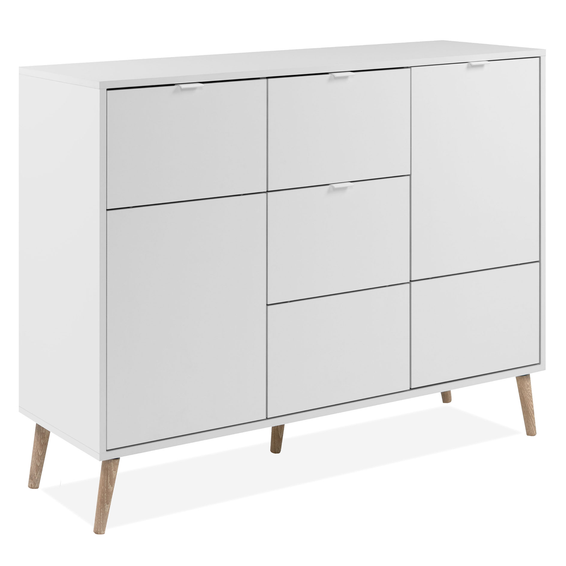 Kommode SOMA - weiß - Eiche - 115 cm breit
