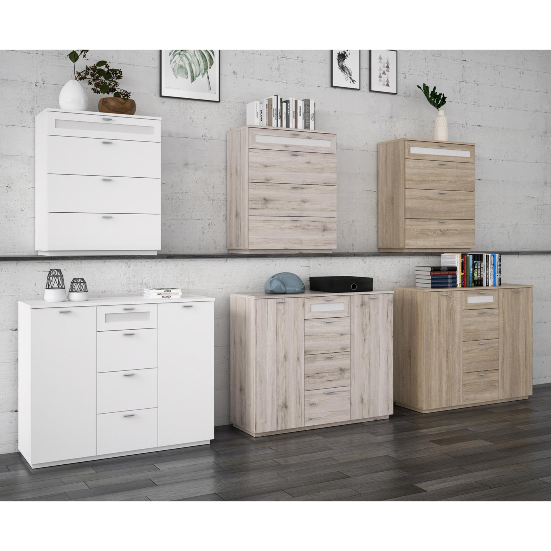 Kommode - Sonoma Eiche - 119,5 cm breit