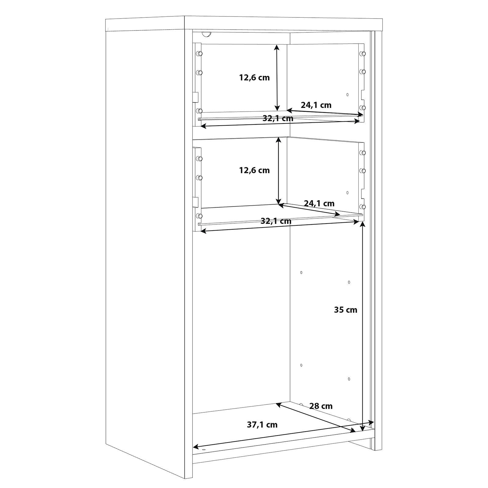 Kommode - Sonoma Eiche - weiß - 40 cm breit