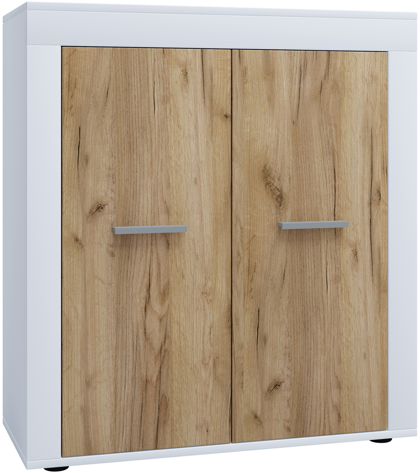 Kommode USILO - Honig Eiche - weiß - 80 cm breit