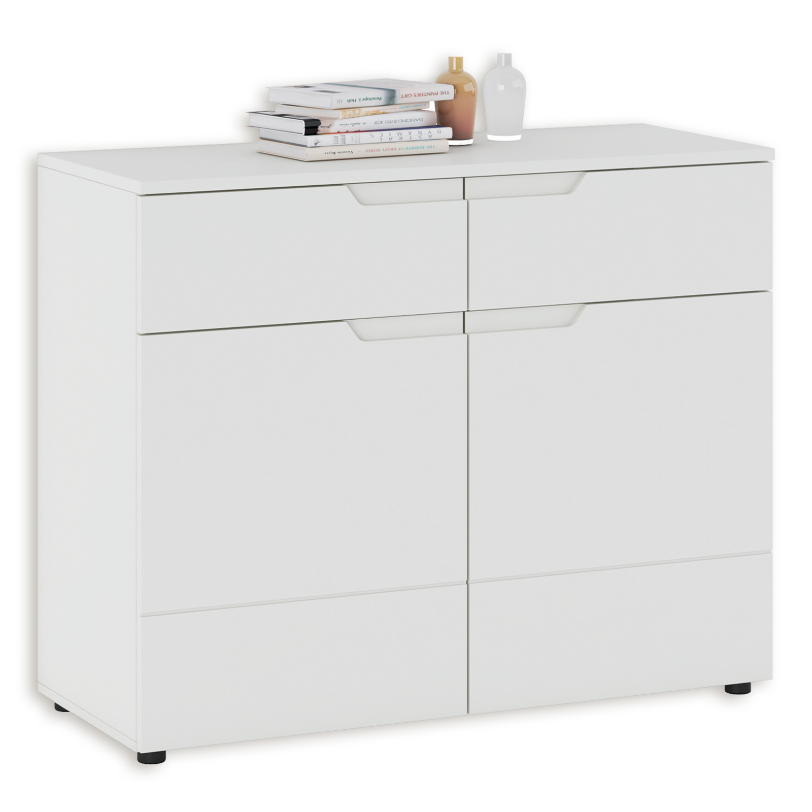 Kommode - weiß - 2 Schubkästen - 100 cm breit