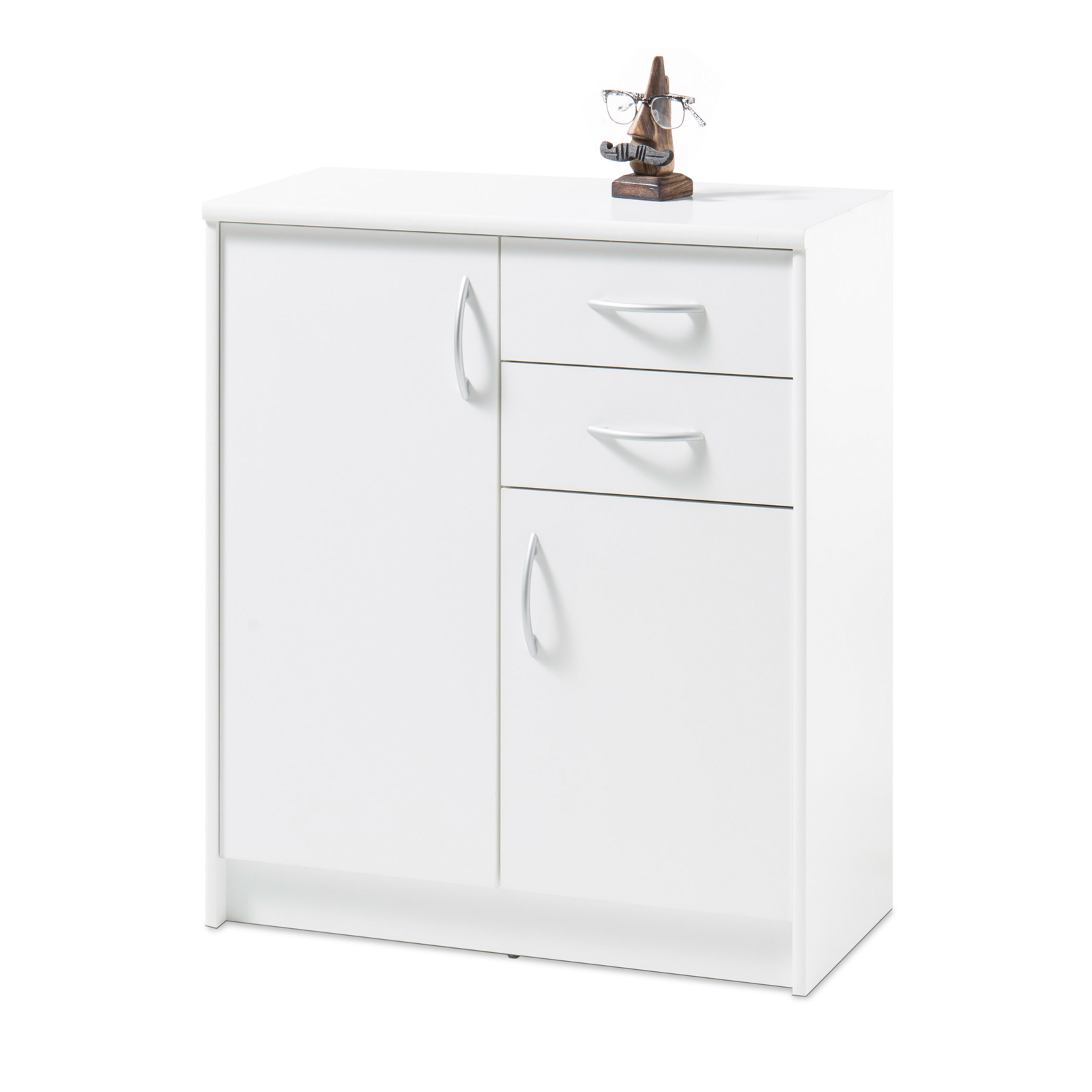 Kommode - weiß - 2 Schubkästen - 74 cm