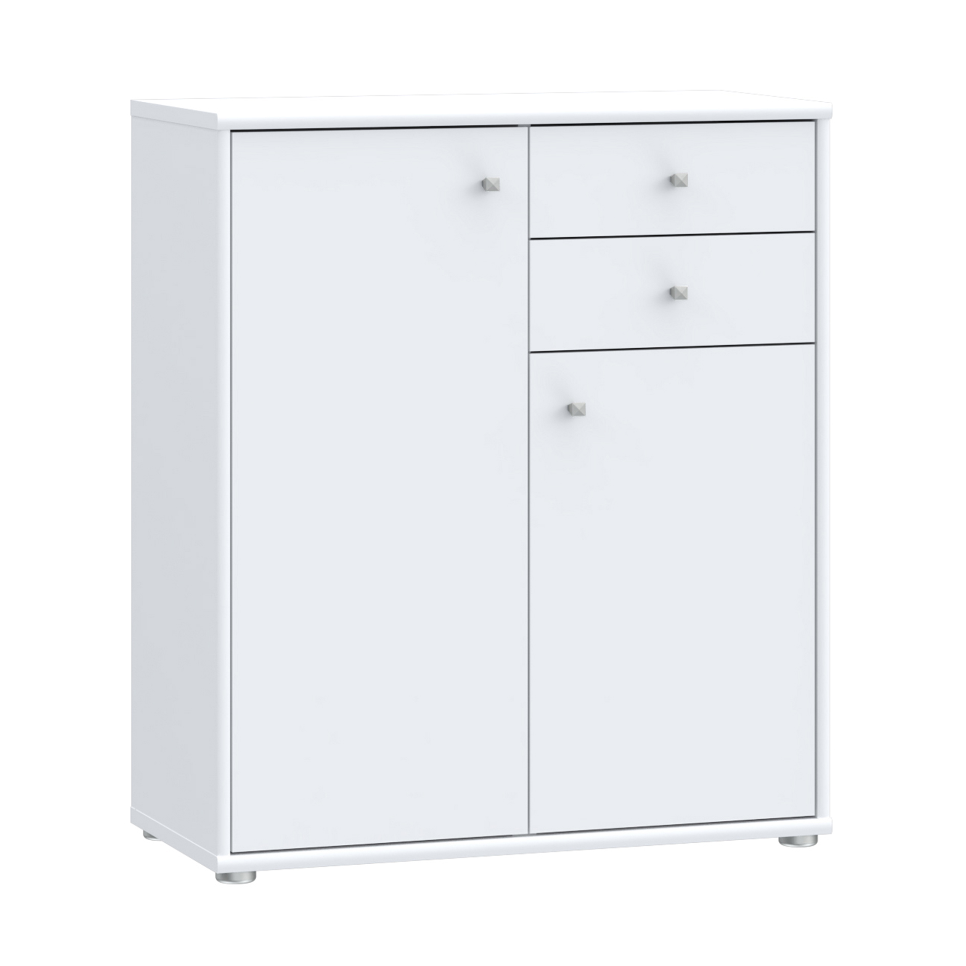Kommode - weiß - 2 Schubkästen - 74x86 cm