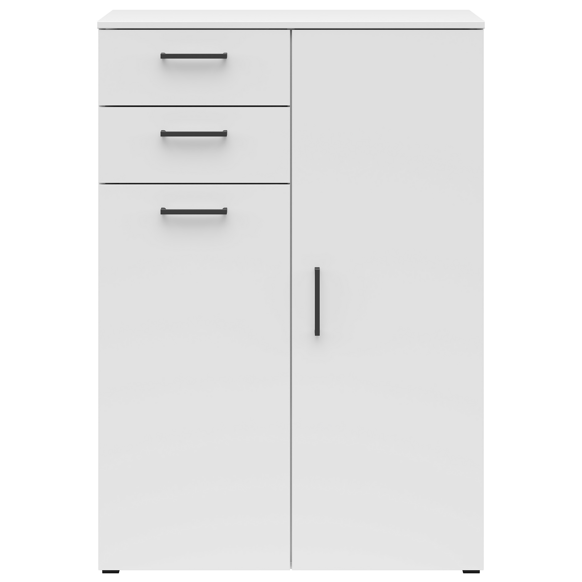 Kommode - weiß - 2 Türen - 2 Schubkästen - 80 cm