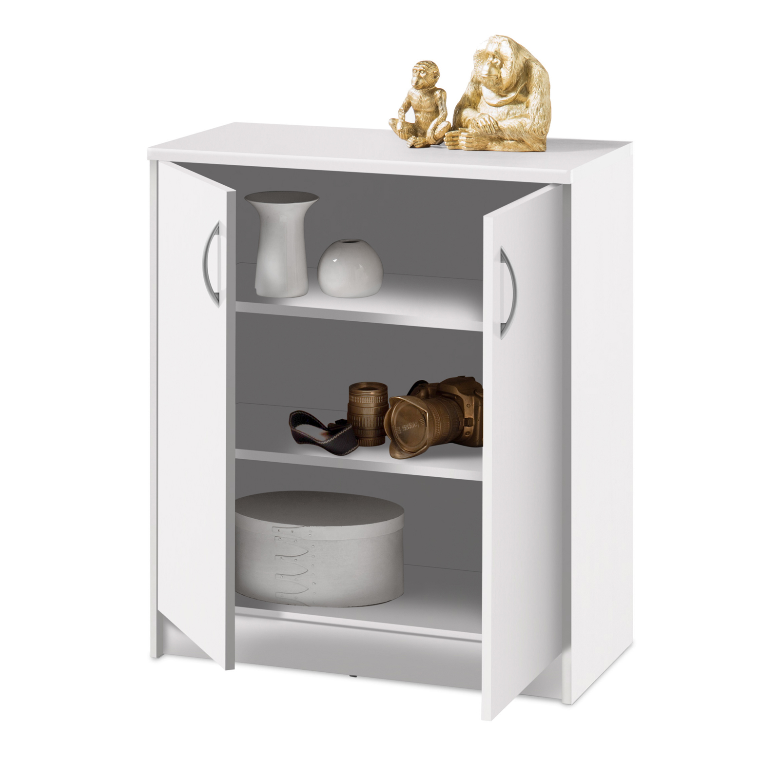 Kommode - weiß - 2 Türen - 74 cm