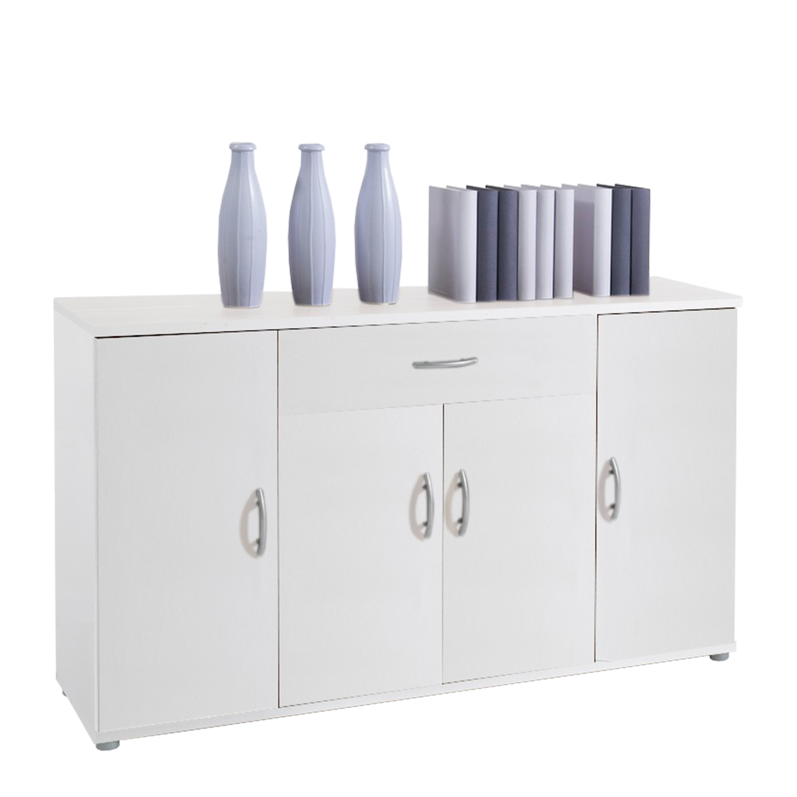 Kommode - weiß - 4 Türen - 118 cm
