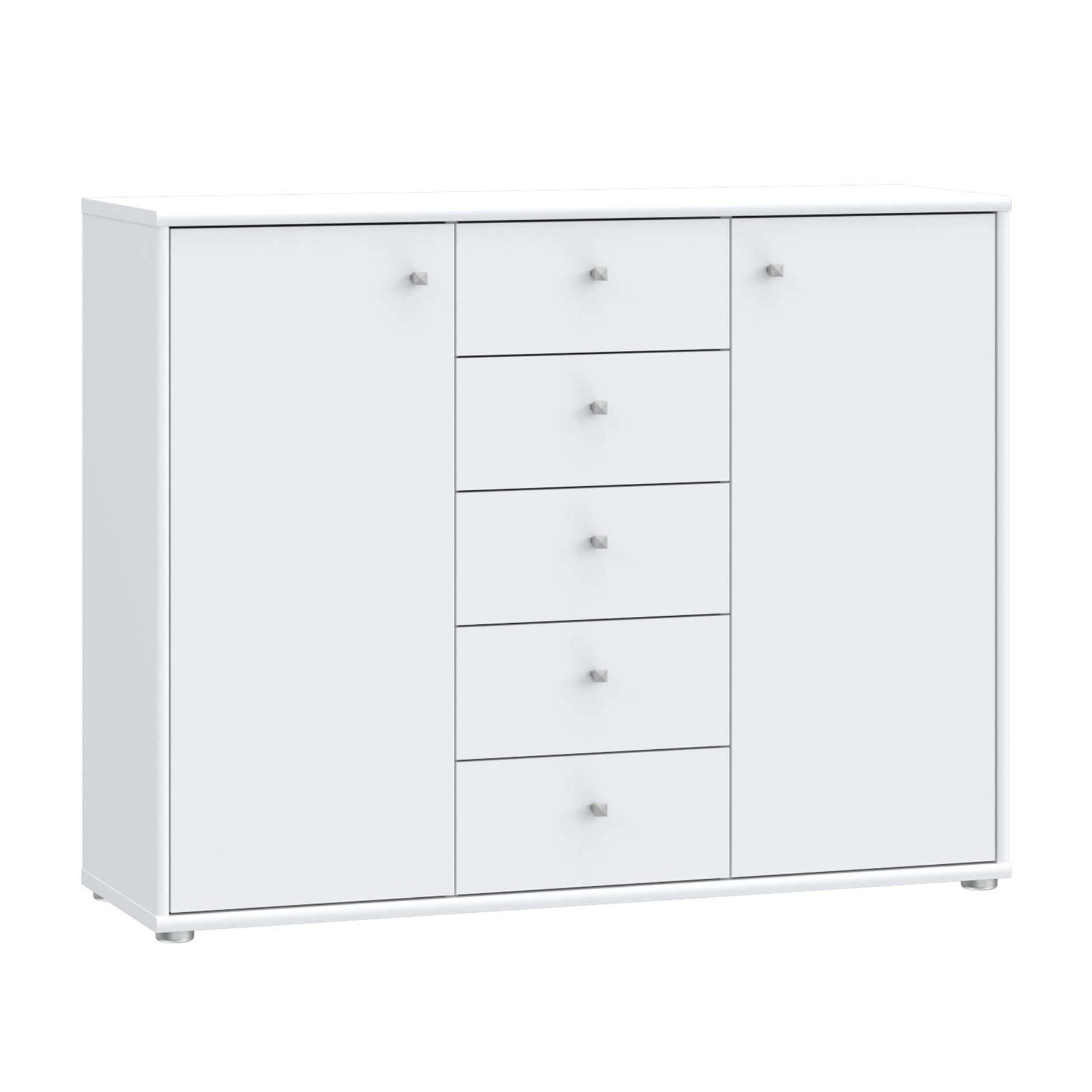 Kommode - weiß - 5 Schubkästen - 109x86 cm