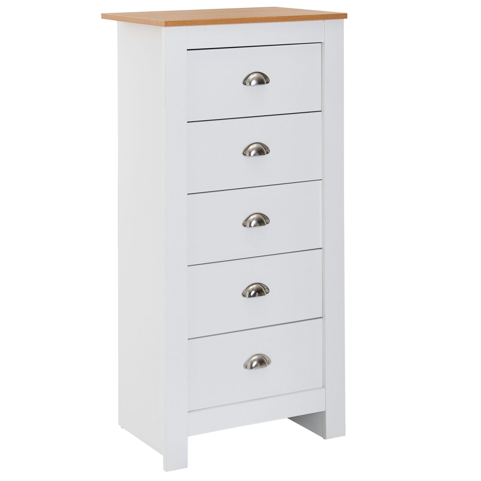 Kommode - weiß-Eiche - Schubkästen - 39x114 cm