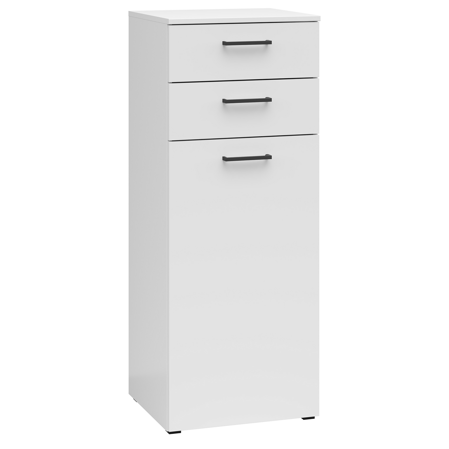 Kommode - weiß - eine Tür - 2 Schubkästen - 45 cm