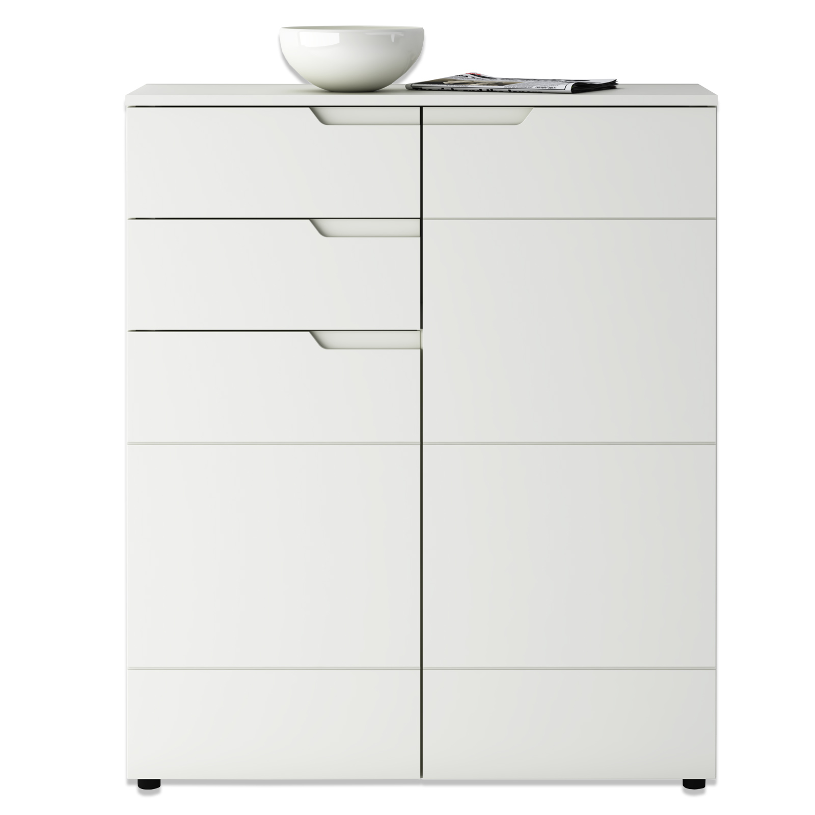 Kommode - weiß Hochglanz - 100 cm breit