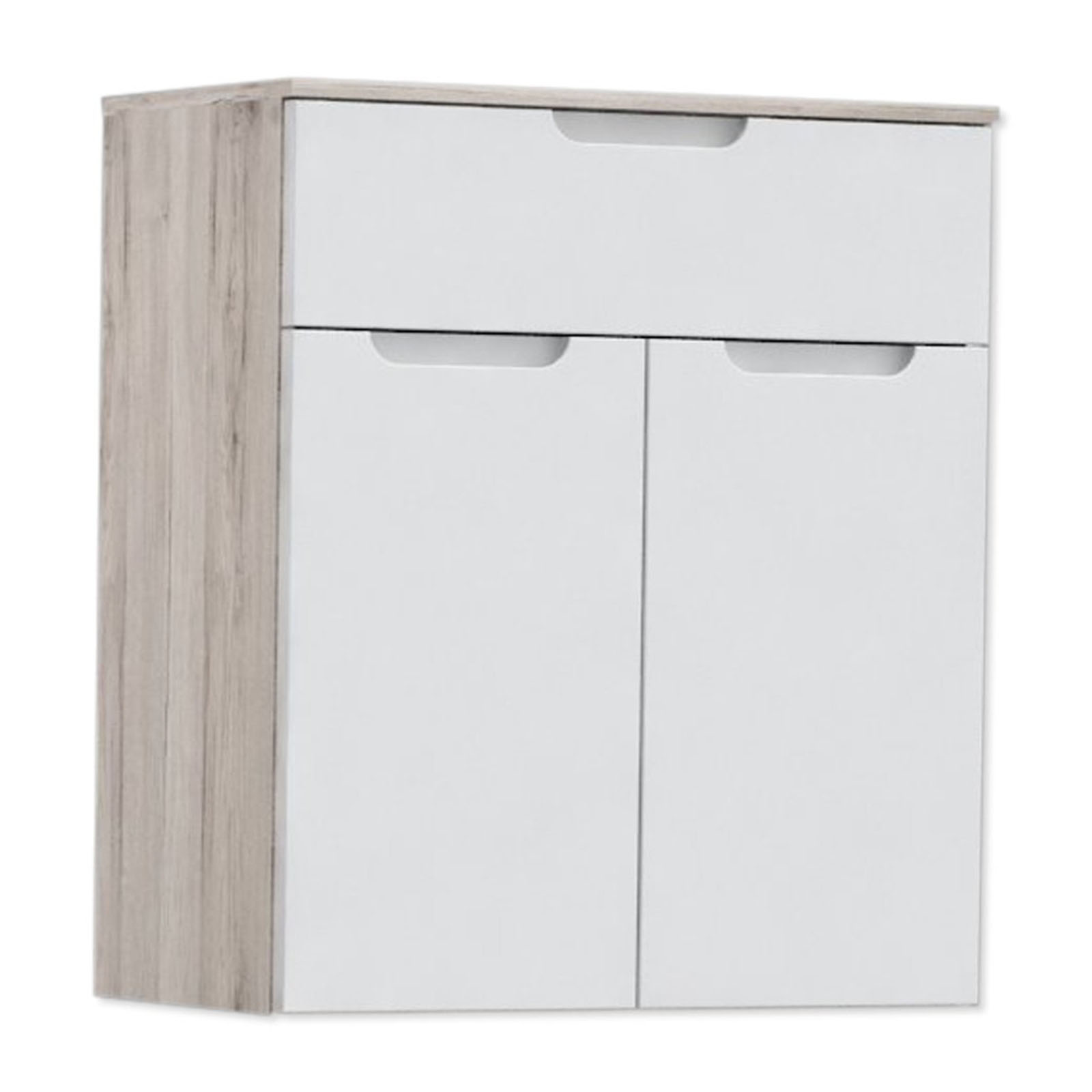 Kommode - weiß Hochglanz - Sandeiche - 70 cm breit