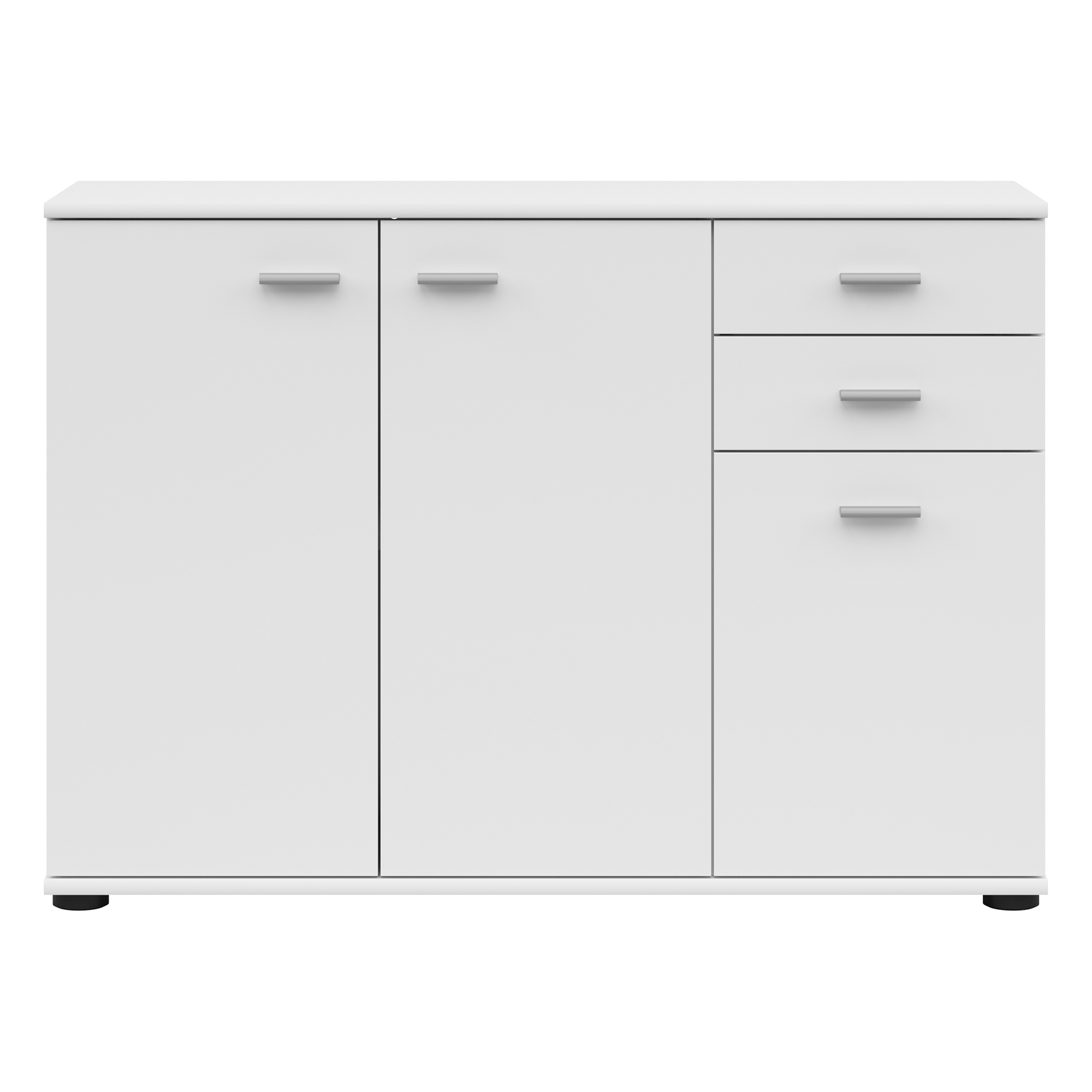 Kommode weiß matt 3 Türen 106 cm breit Online bei ROLLER kaufen