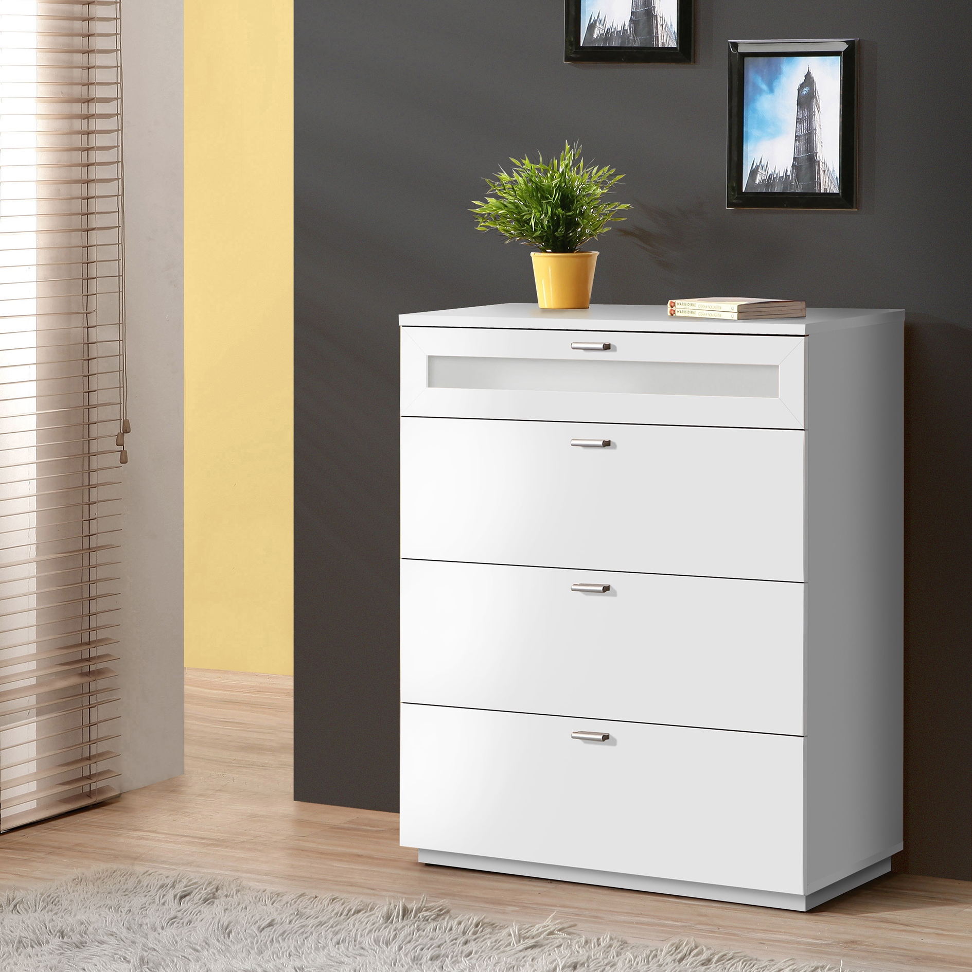 Kommode - weiß matt - 80 cm breit