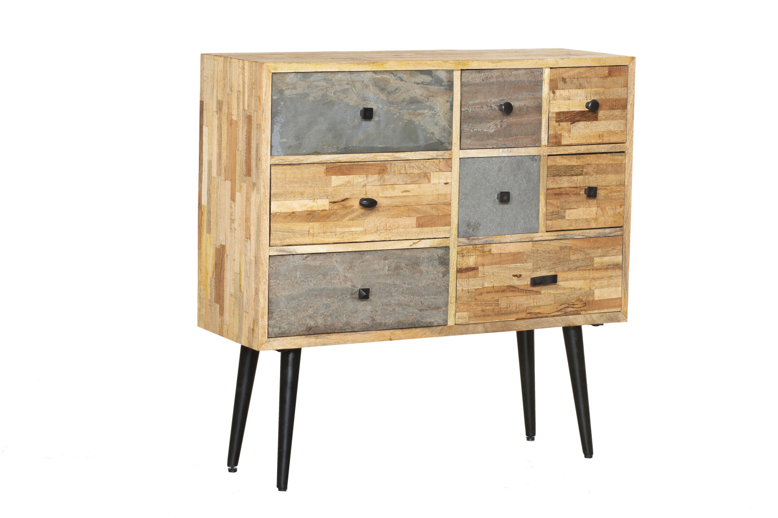 Kommode YAMUNA - braun-schwarz - 92 cm breit