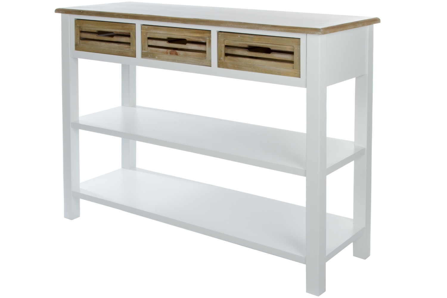 Konsole PROVENCE - antik weiß - mit 3 Schubladen