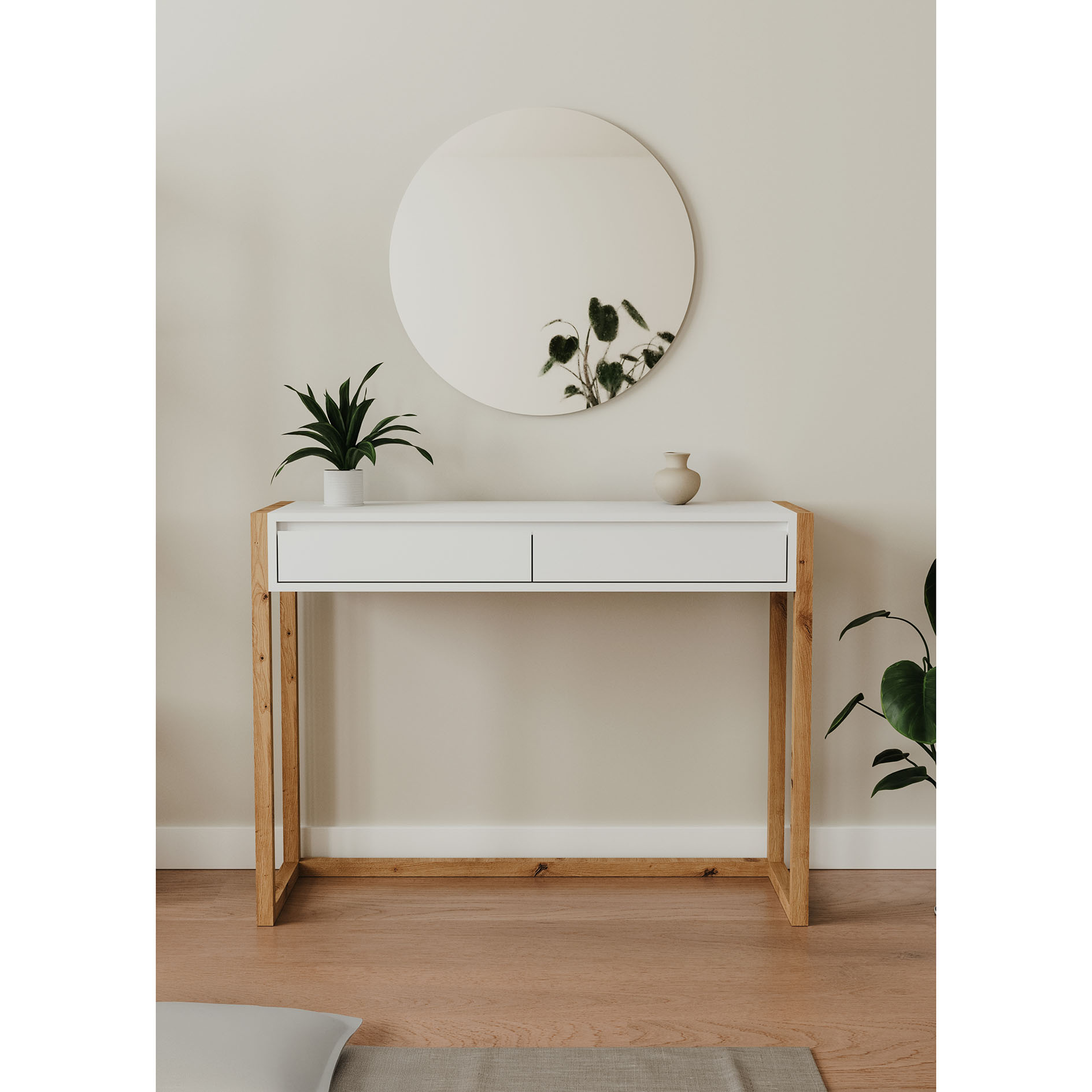 Konsolentisch DENVER - weiß - Artisan Eiche - 100 cm breit