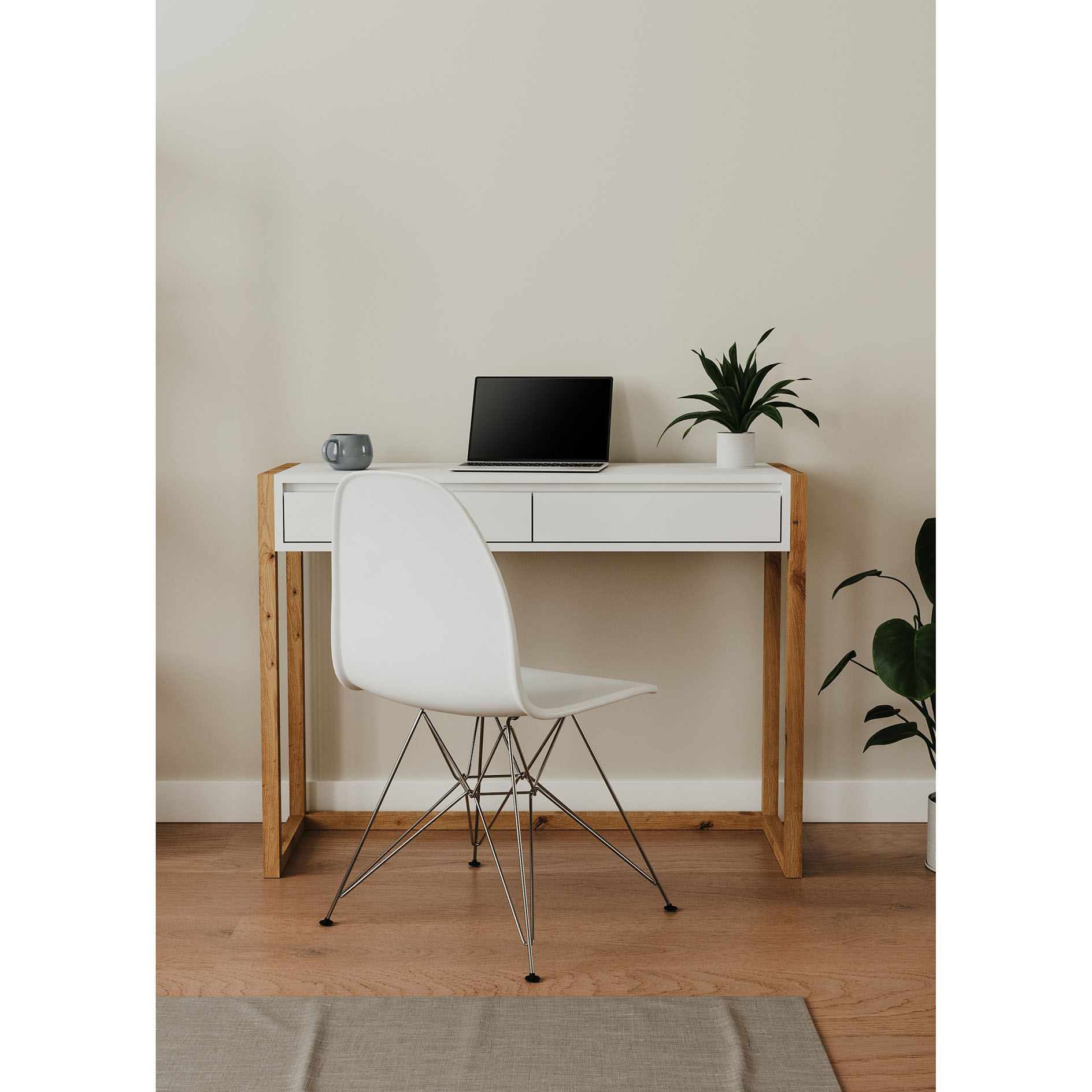 Konsolentisch DENVER - weiß - Artisan Eiche - 100 cm breit