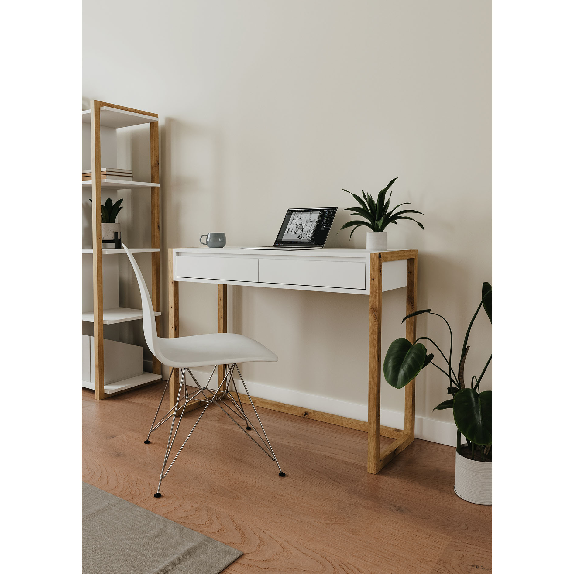 Konsolentisch DENVER - weiß - Artisan Eiche - 100 cm breit