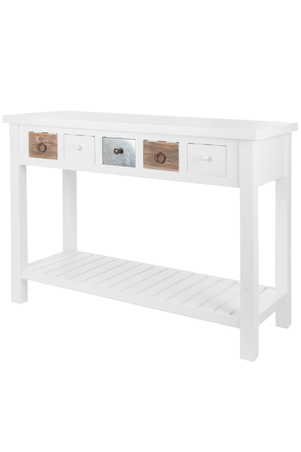 Konsolentisch IRON - weiß - 5 Schubkästen