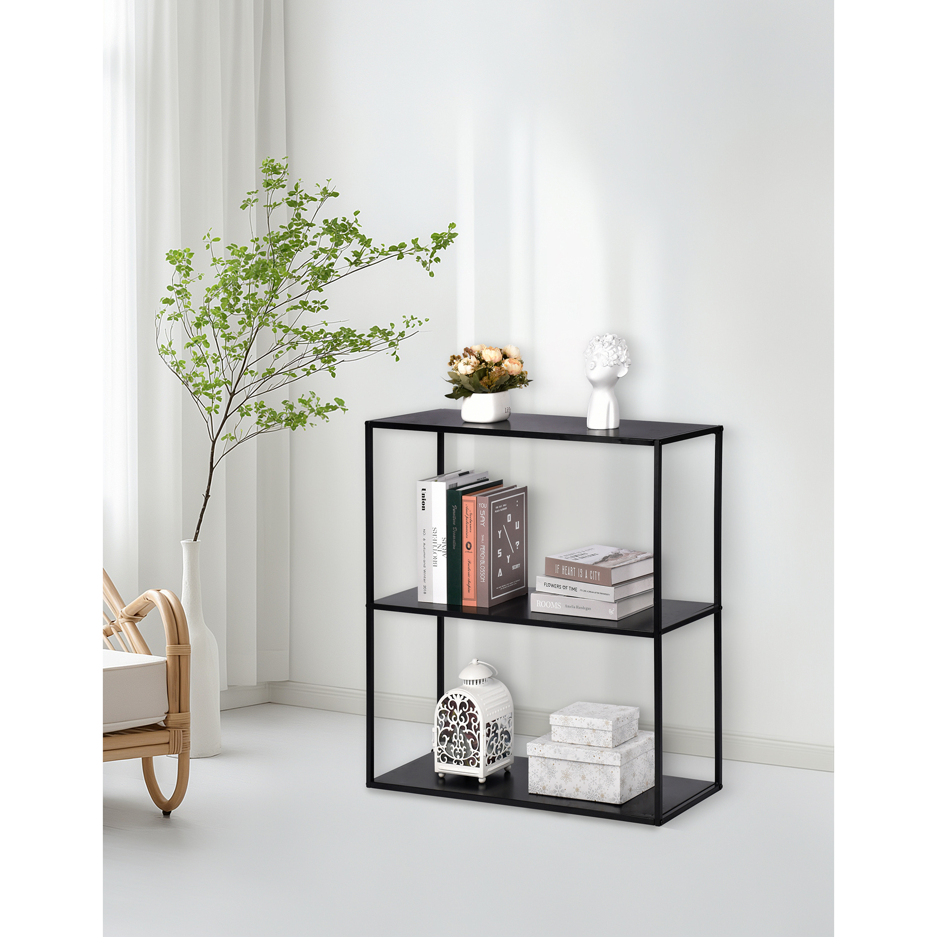 Konsolentisch - schwarz - Metall - 80 cm hoch