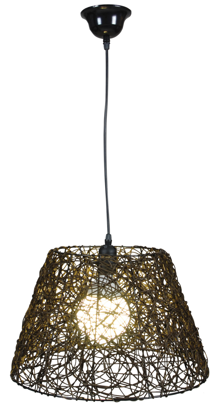 Korb-Pendelleuchte - braun - Ø 40 cm