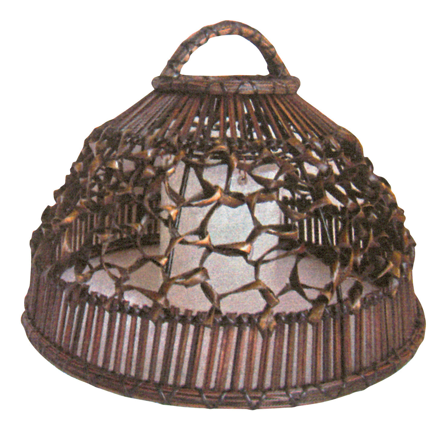 Korb-Pendelleuchte - braun - Rattan - Ø 35 cm