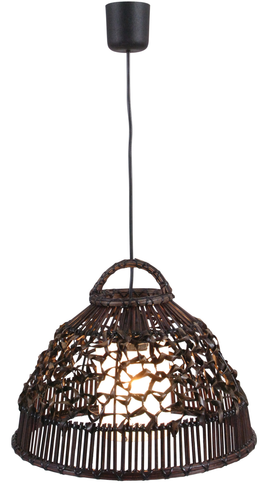 Korb-Pendelleuchte - braun - Rattan - Ø 35 cm