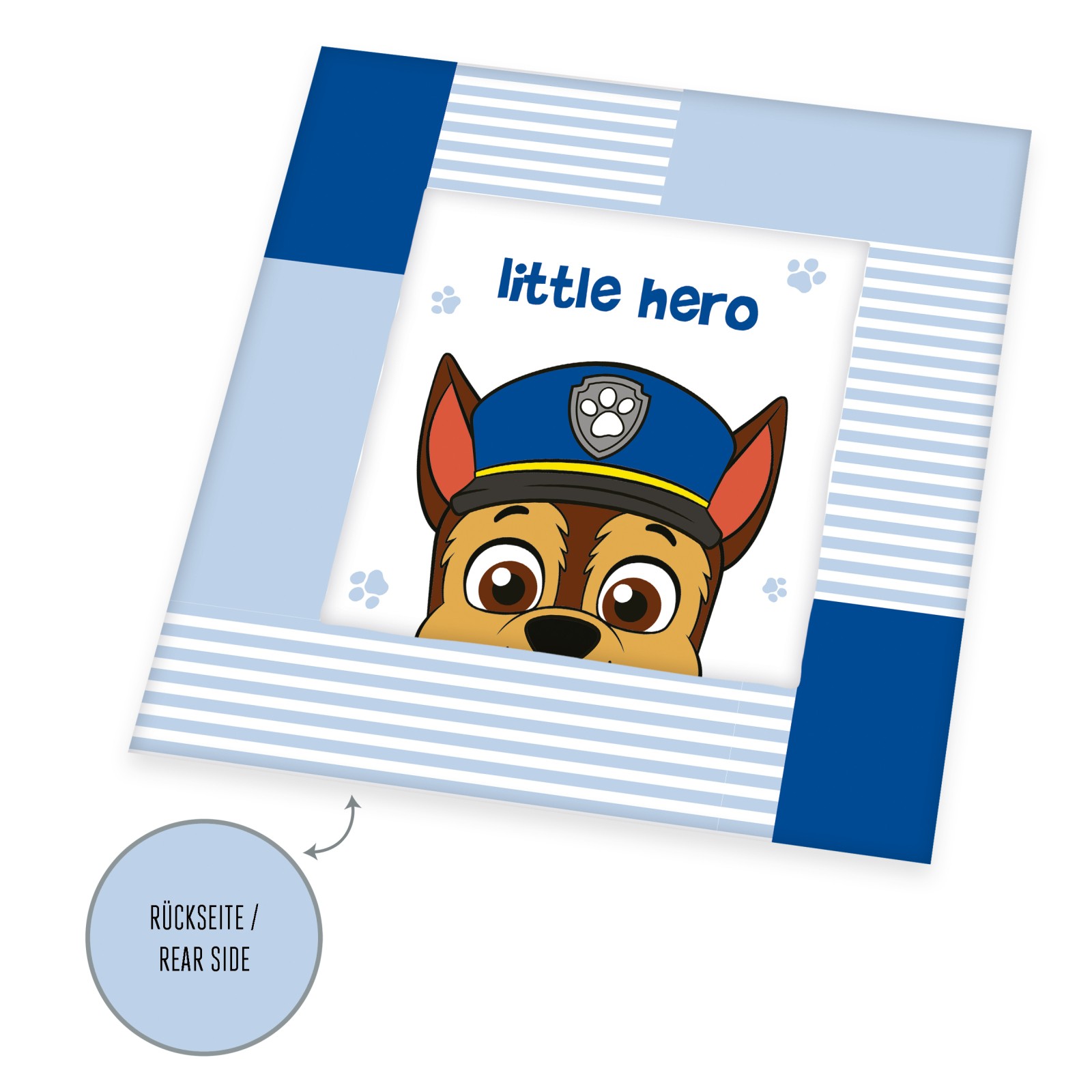 Krabbeldecke PAW PATROL - blau-Streifen - 115x115 cm